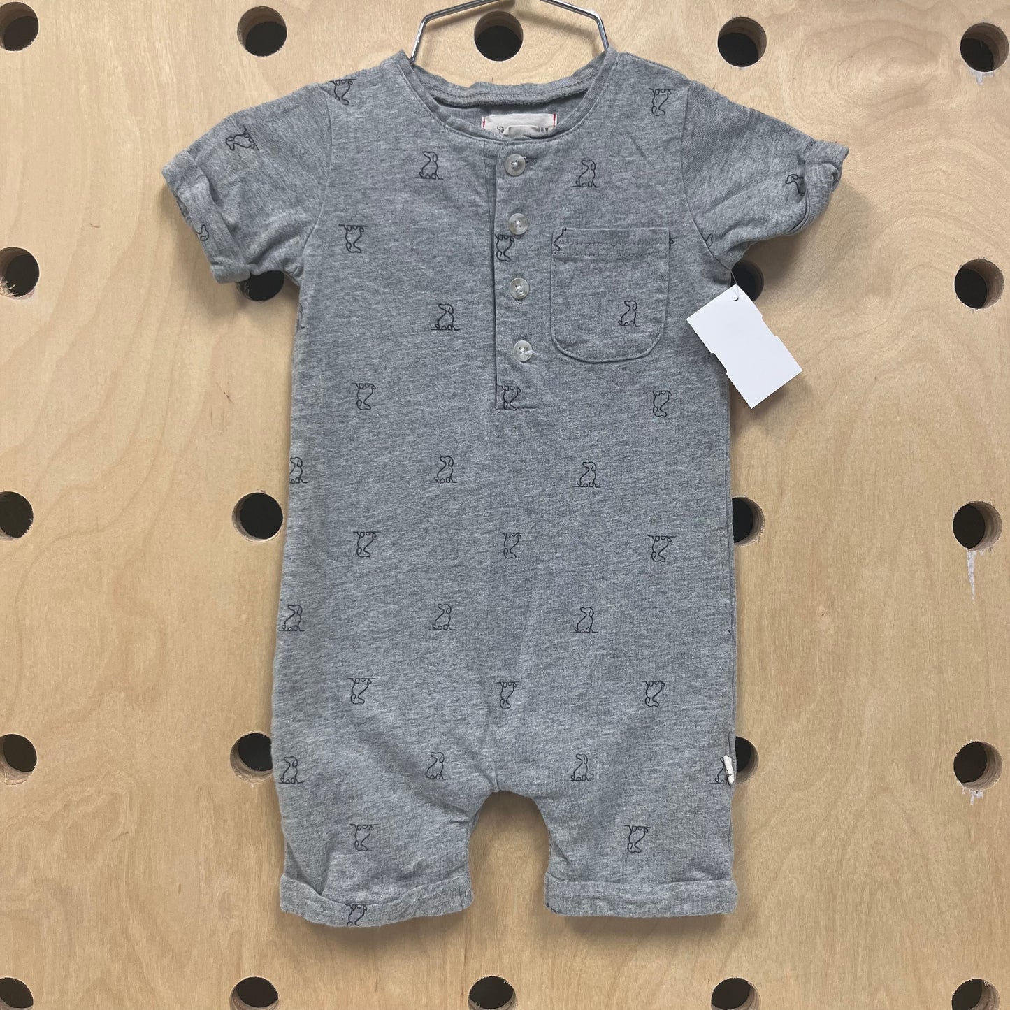 Grey Puppy Romper