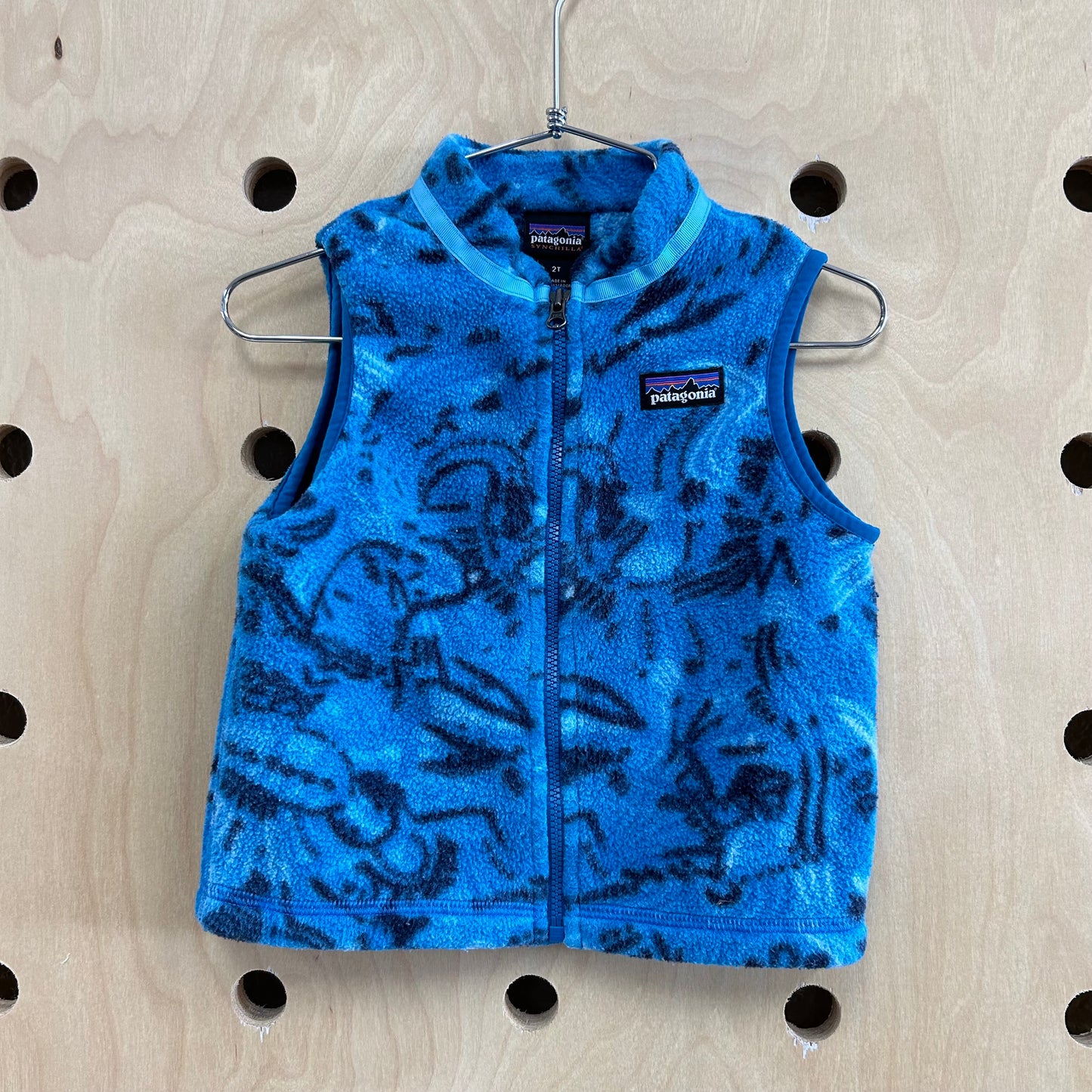 Blue Printed Synchilla Vest