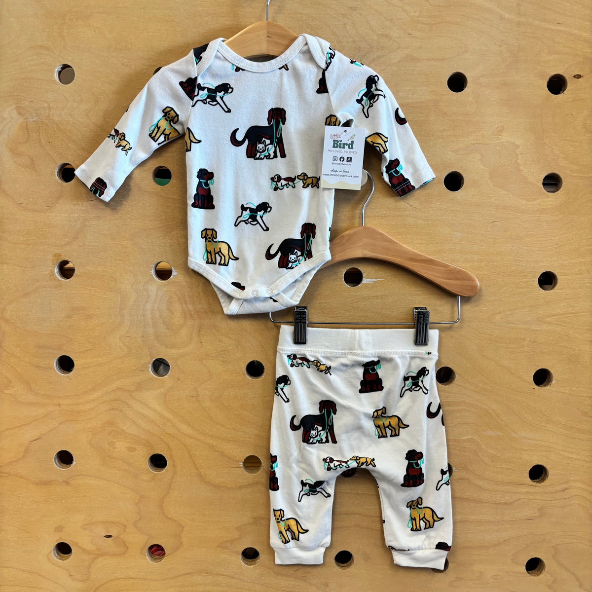 Organic White Dogs Bodysuit/Pants