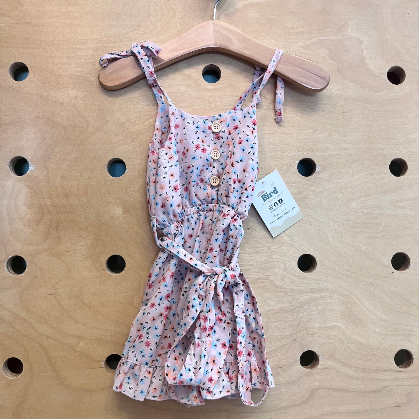 Pink Floral Chiffon Romper