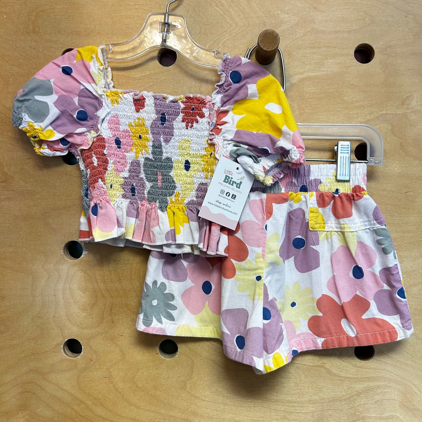Colorful Floral Smocked Outfit