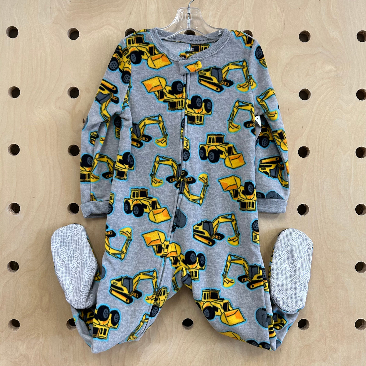 Grey Construction Fleece Pajamas