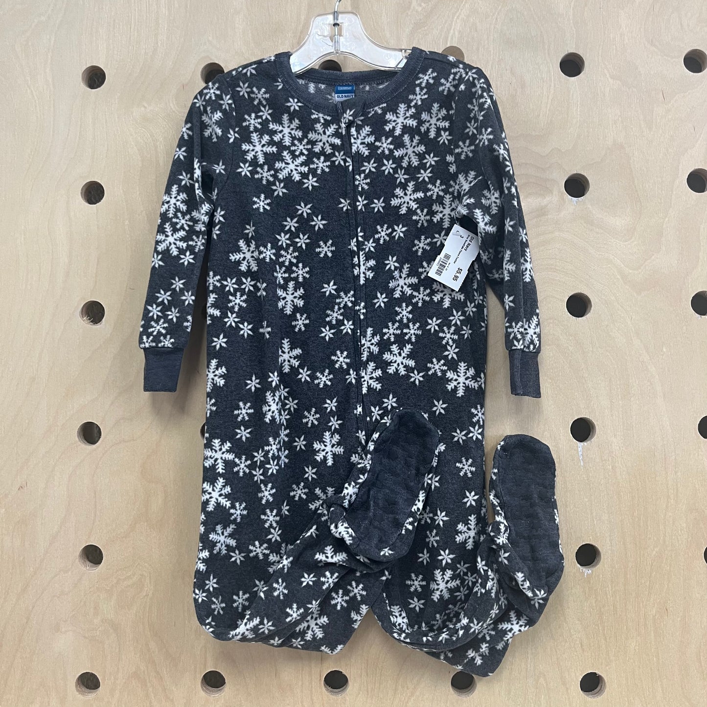 Grey Snowflake Fleece Footies