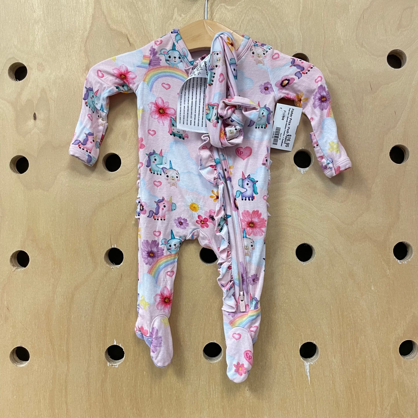 Pink Uni-Animals Bamboo Footies + Headband