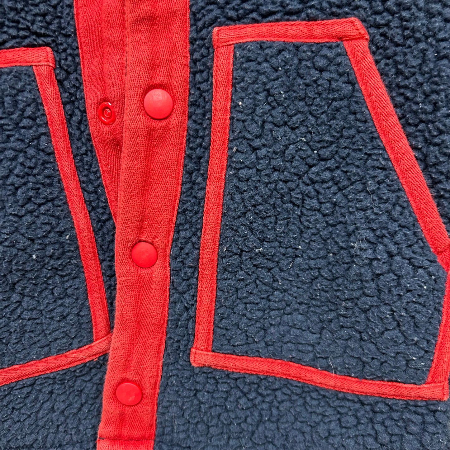 Baby Retro Pile Jacket Blue & Red