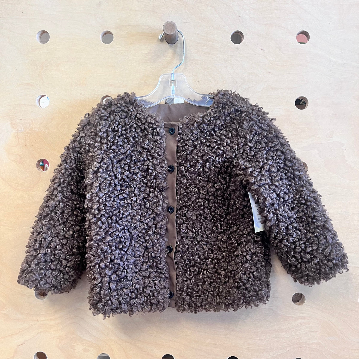 Brown Fuzzy Button Jacket
