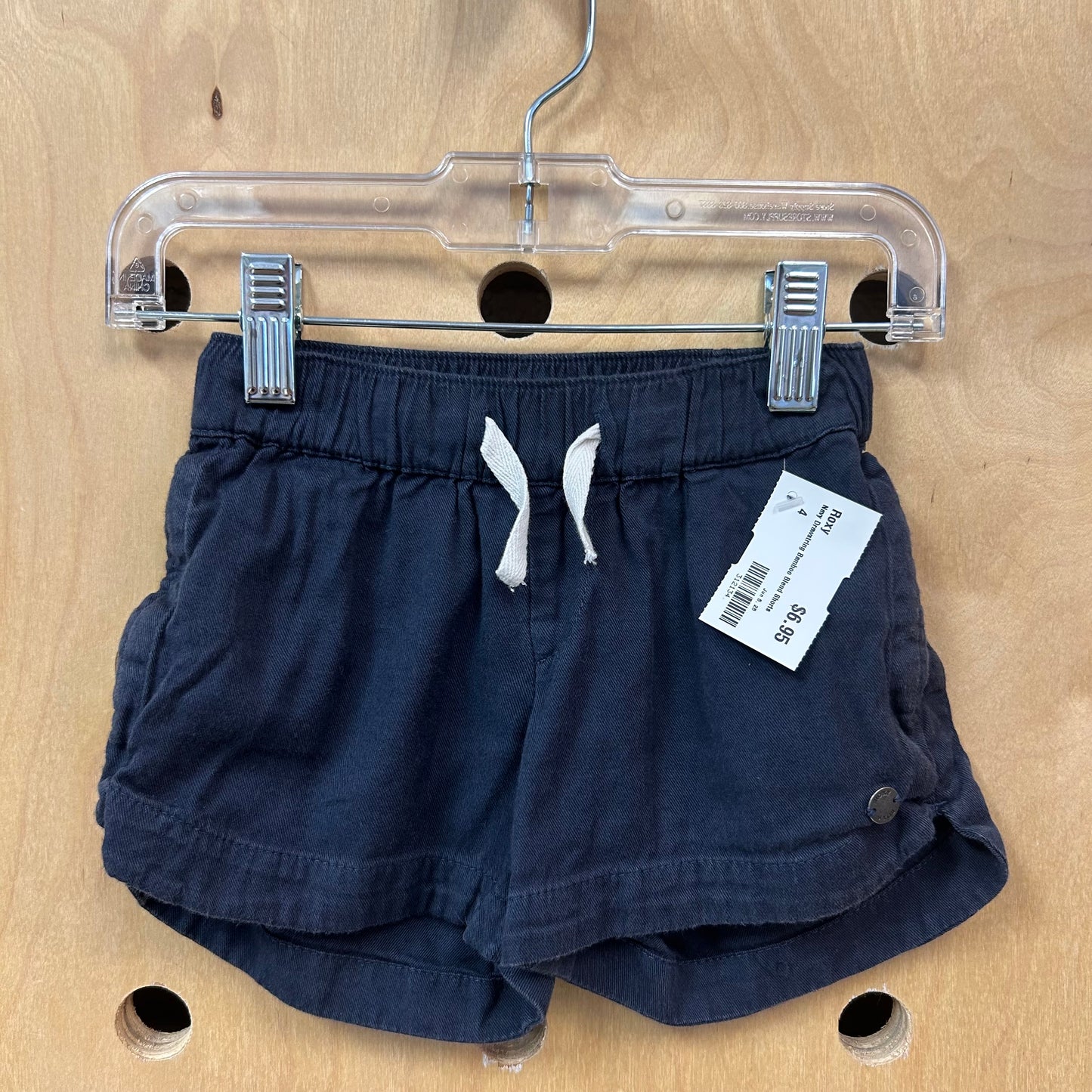 Navy Drawstring Bamboo Blend Shorts