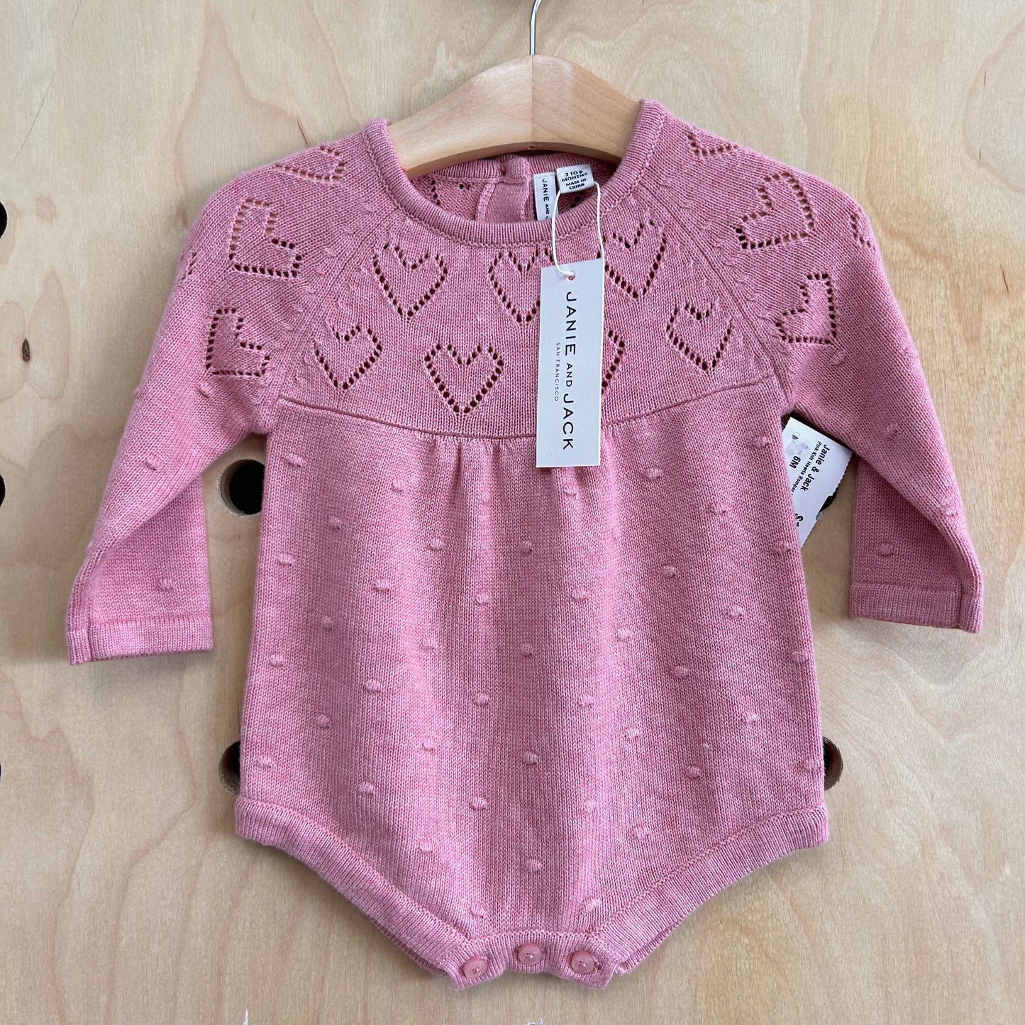 Pink Knit Hearts Romper NEW!