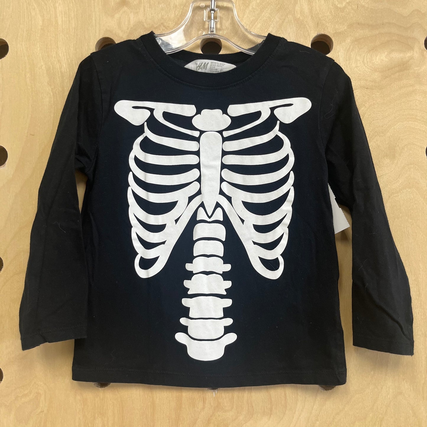 Black Skeleton Long Sleeve Tee