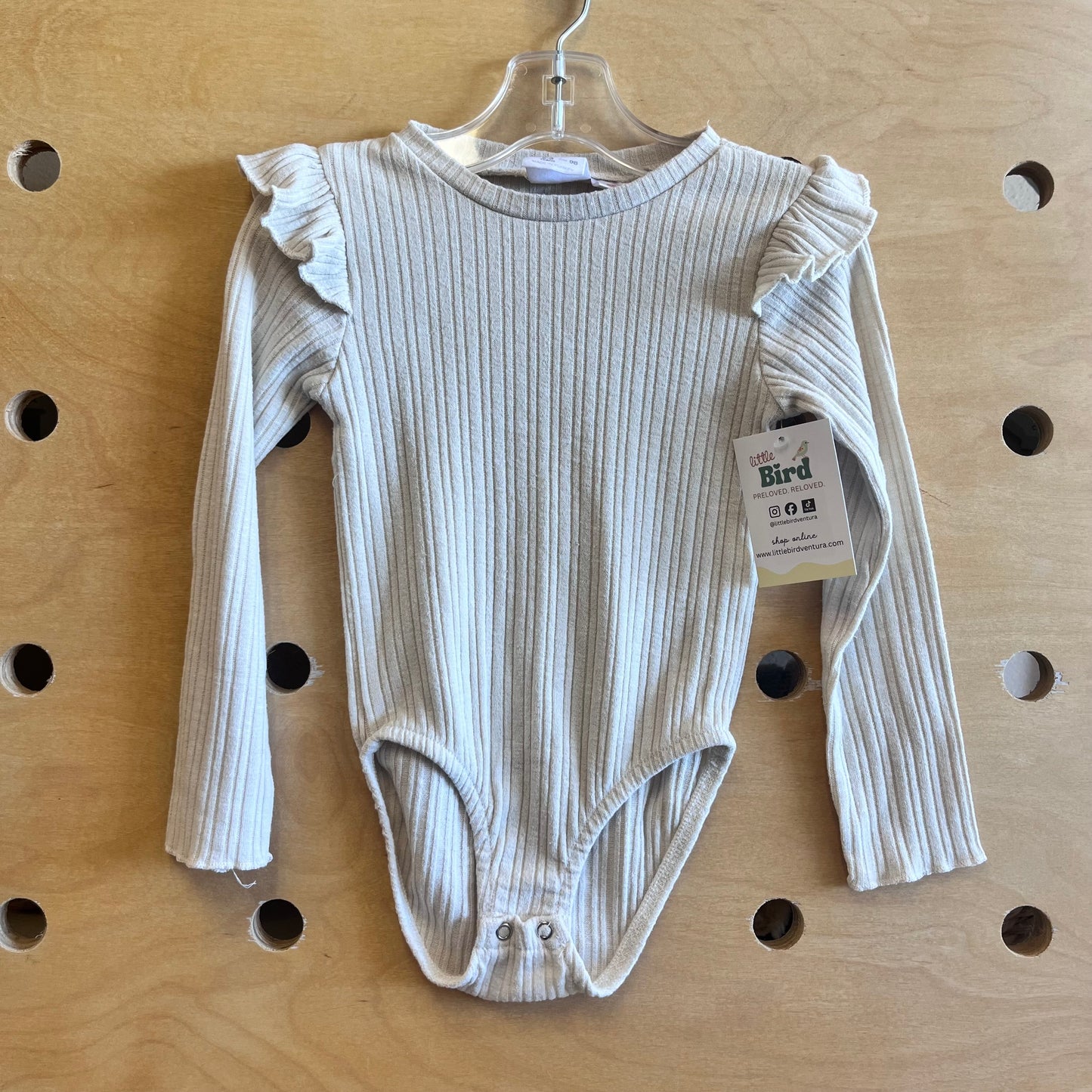 Cream Ribbed Bodysuit
