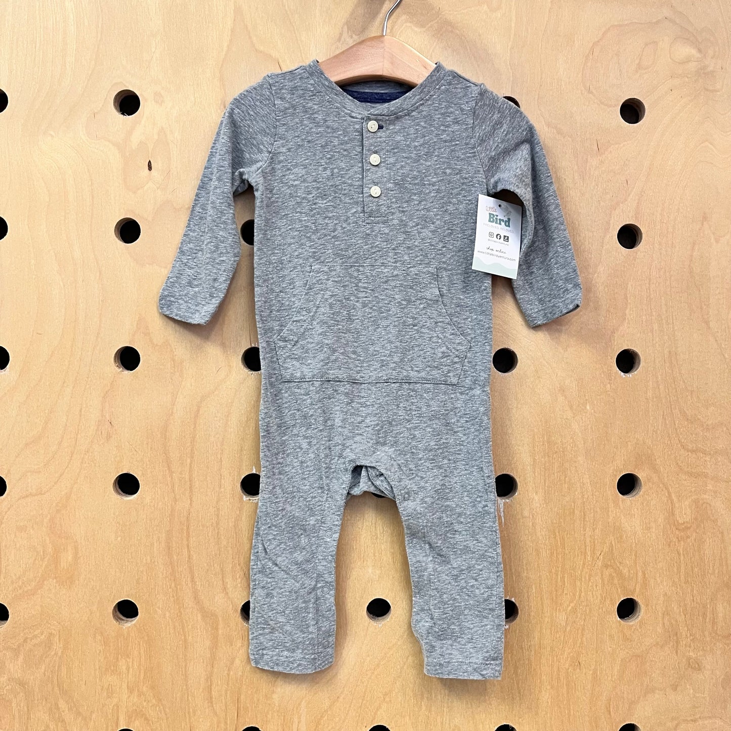 Heathered Grey Cotton Blend Romper