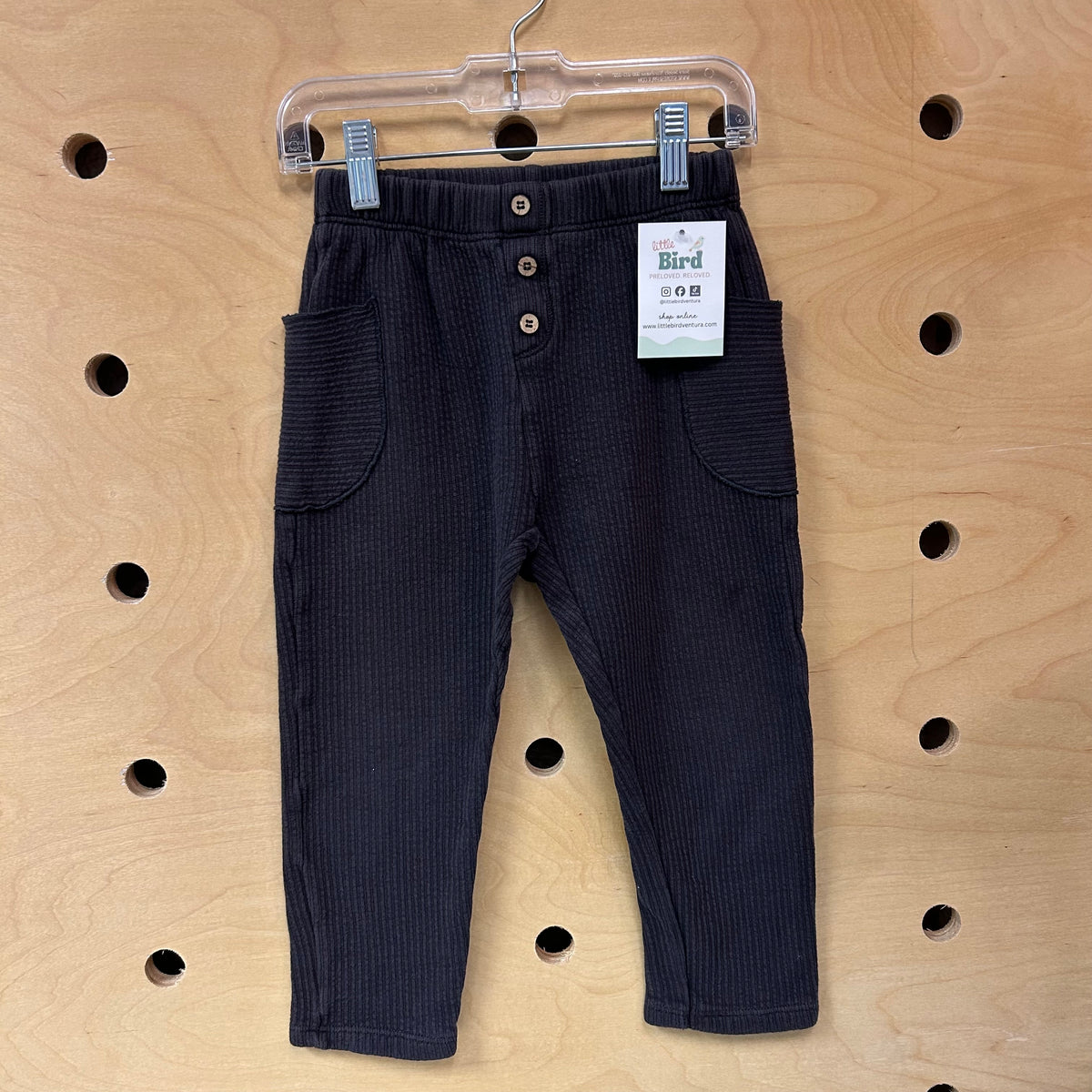 Dark Grey Ribbed Pants