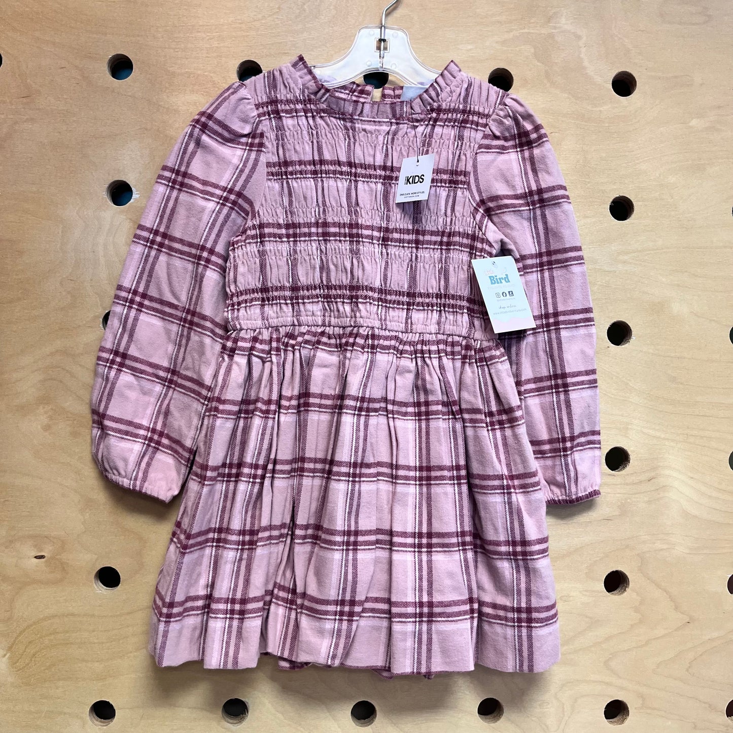 Pink/Purple Plaid Smocked Dress NEW!