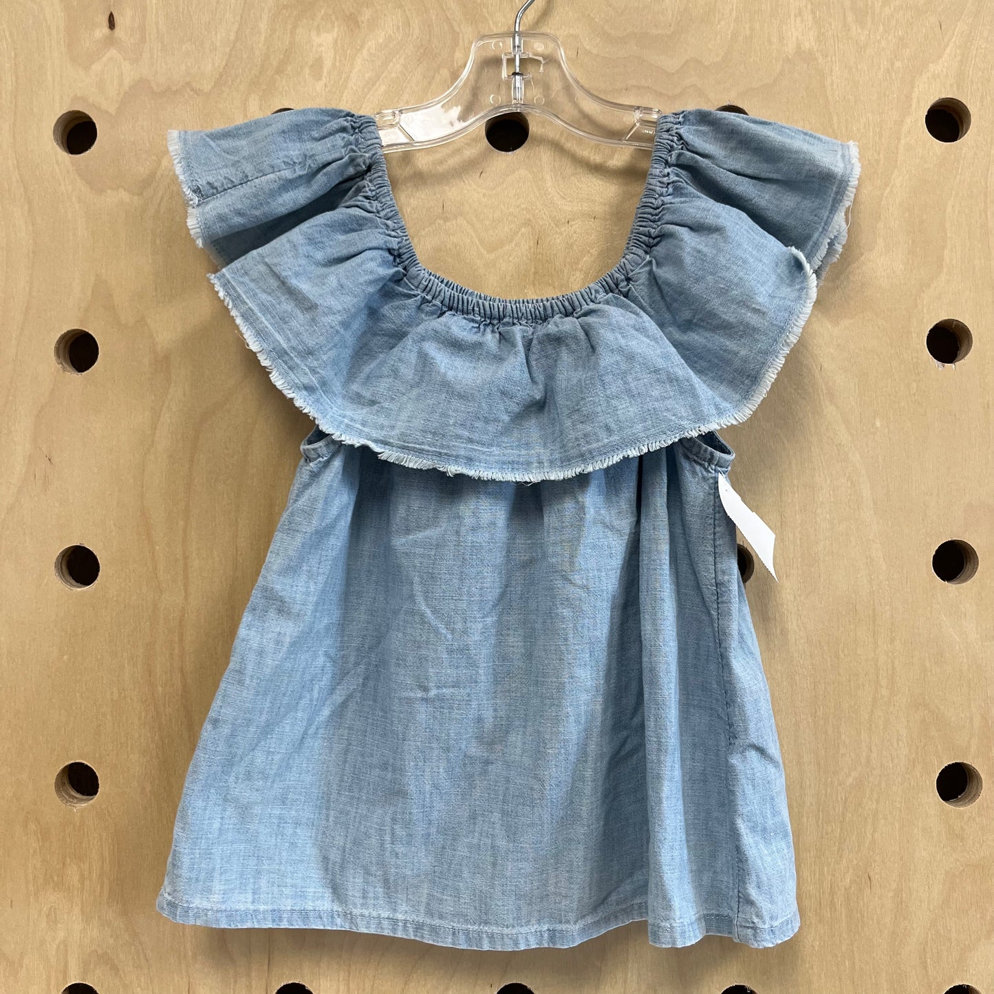 Chambray Ruffle Top