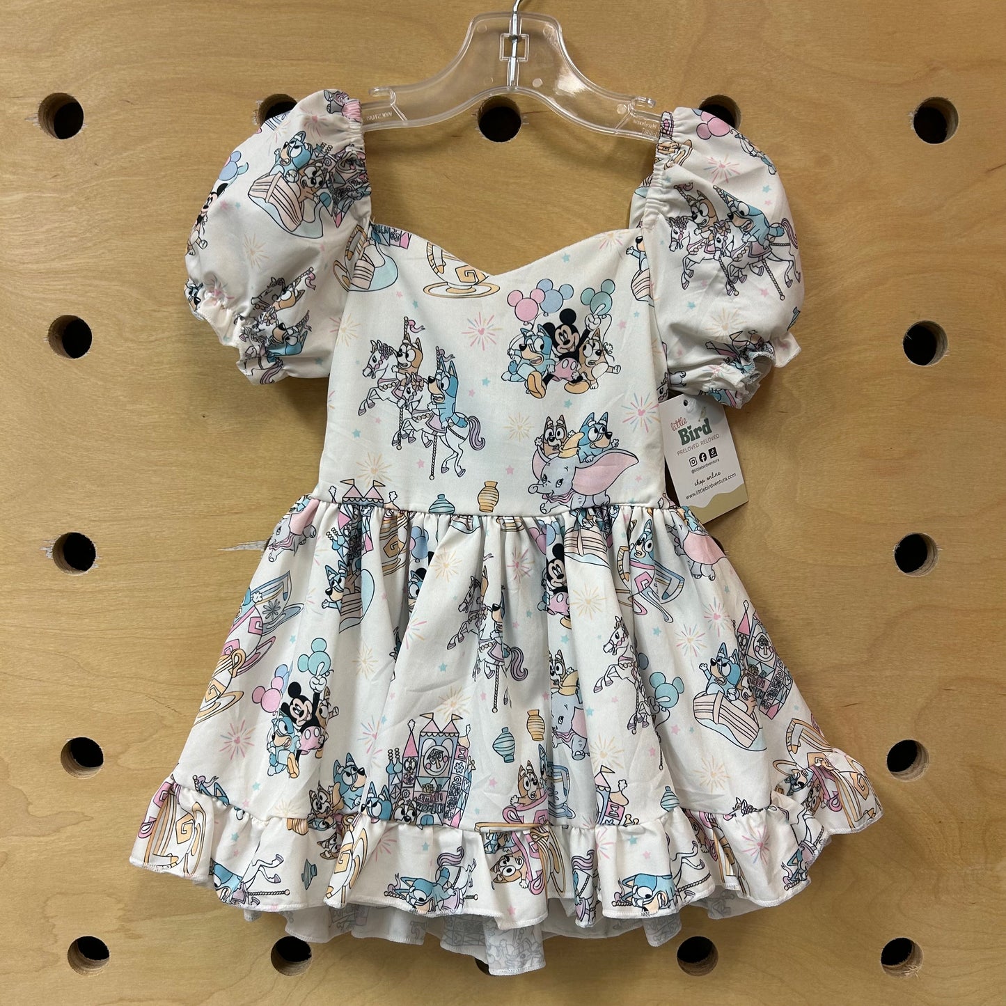White Bluey & Mickey Dress