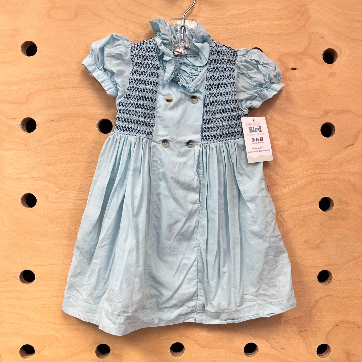 Organic Blue Smocked Dress