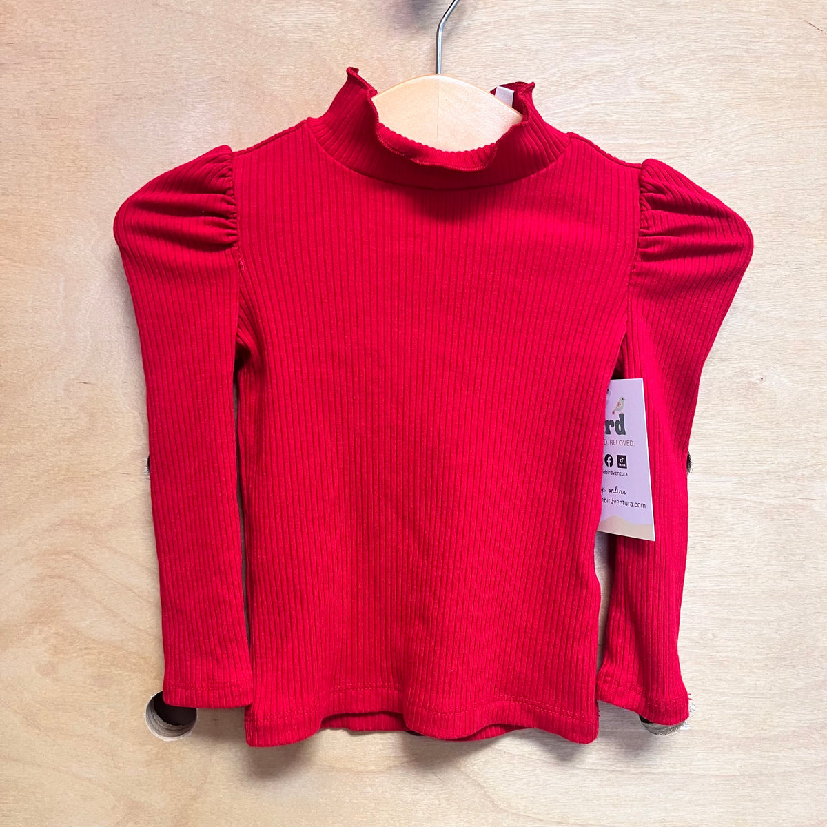 Red Ribbed Top
