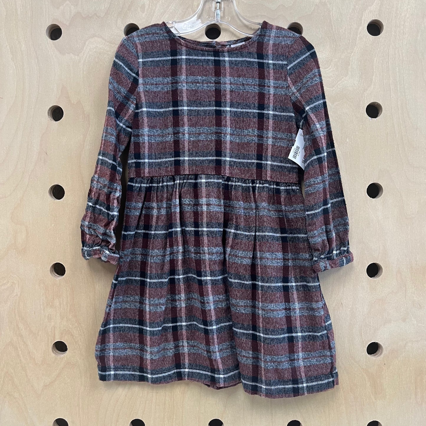 Rust+Grey Flannel Dress