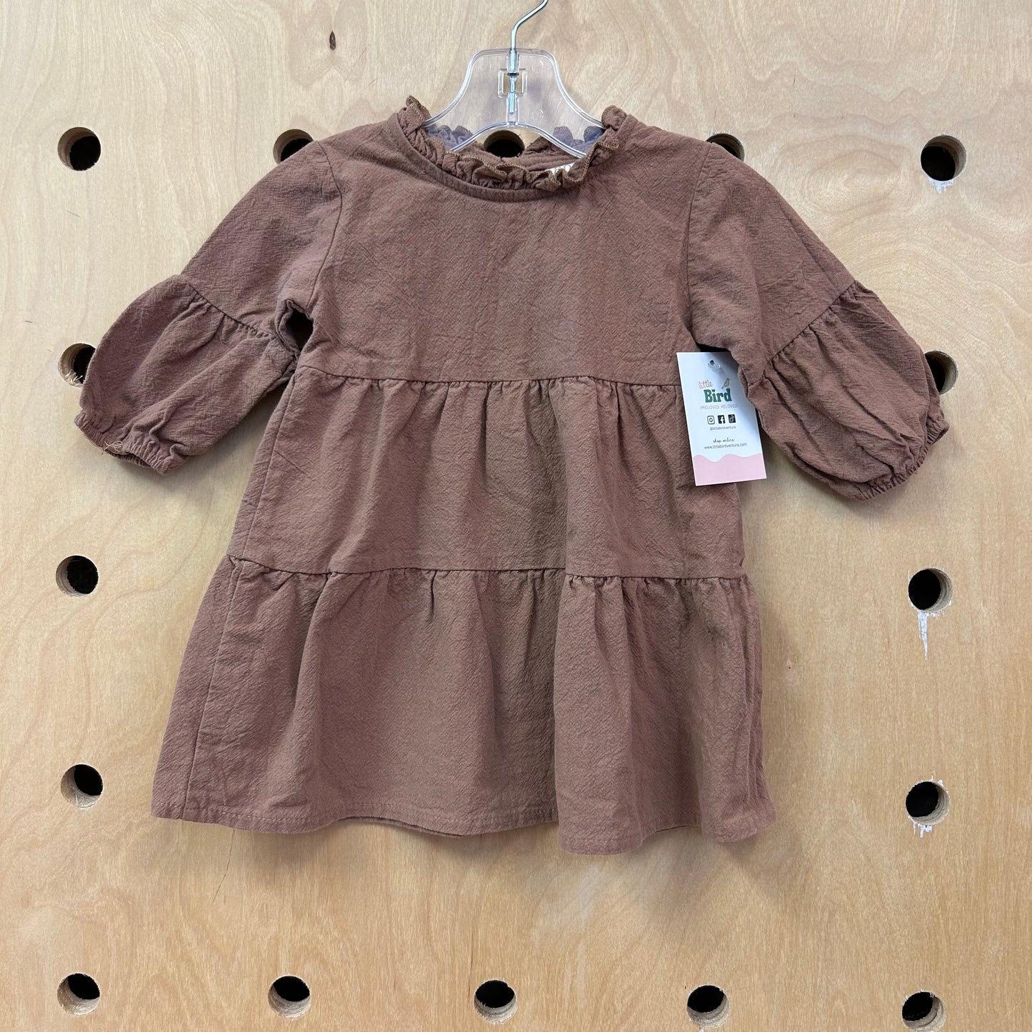 Brown Tiered Cotton Dress