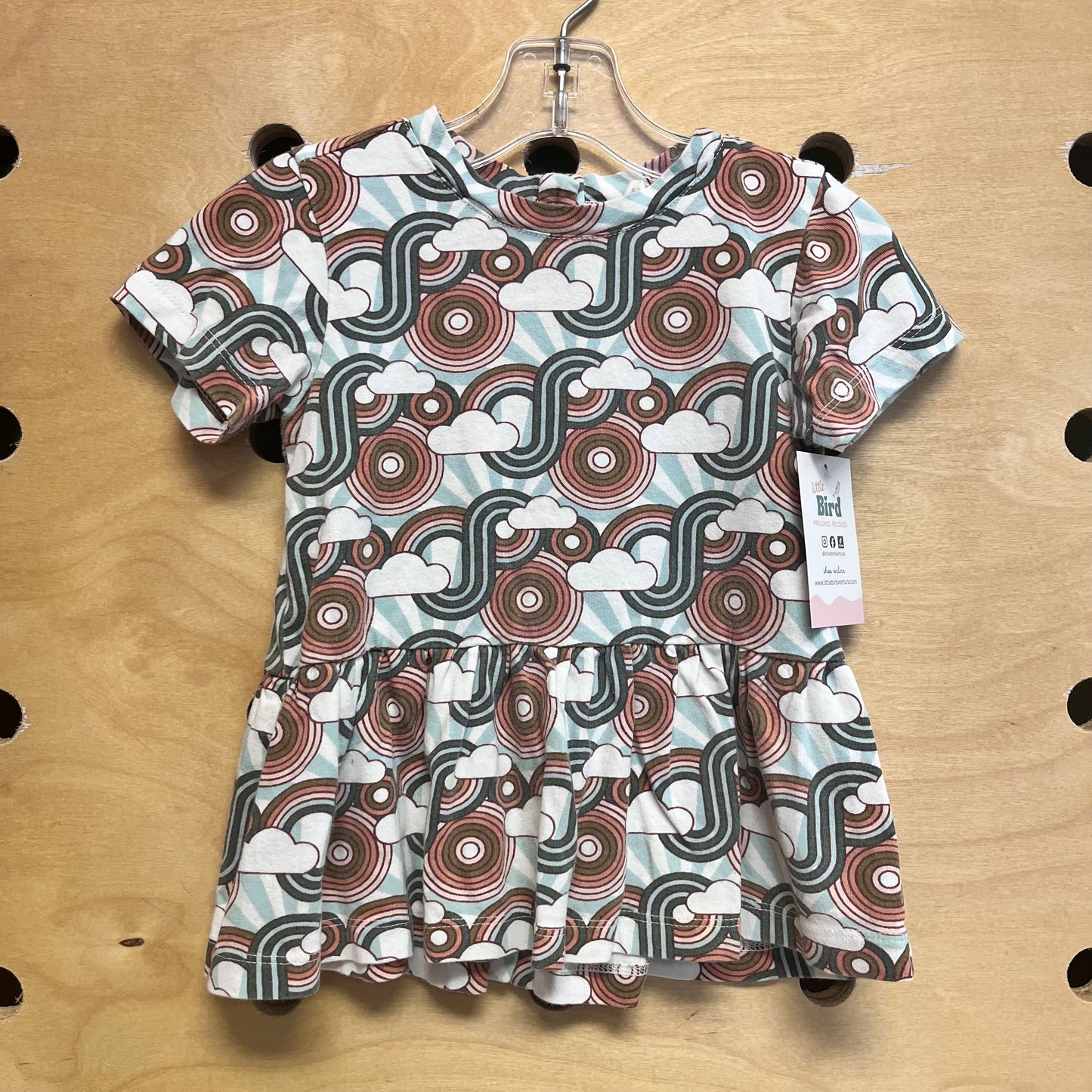 Organic Blue/Browns Retro Clouds Tee