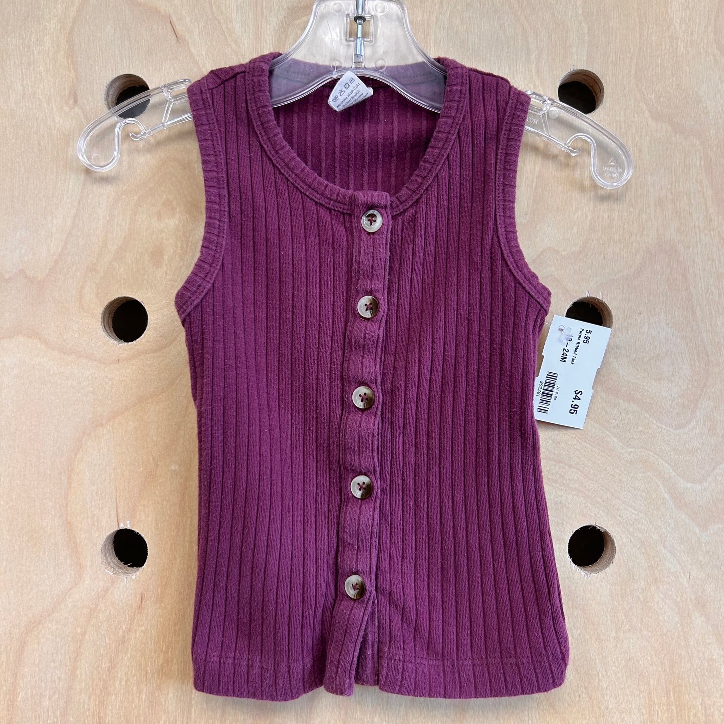 Purple Ribbed Tank