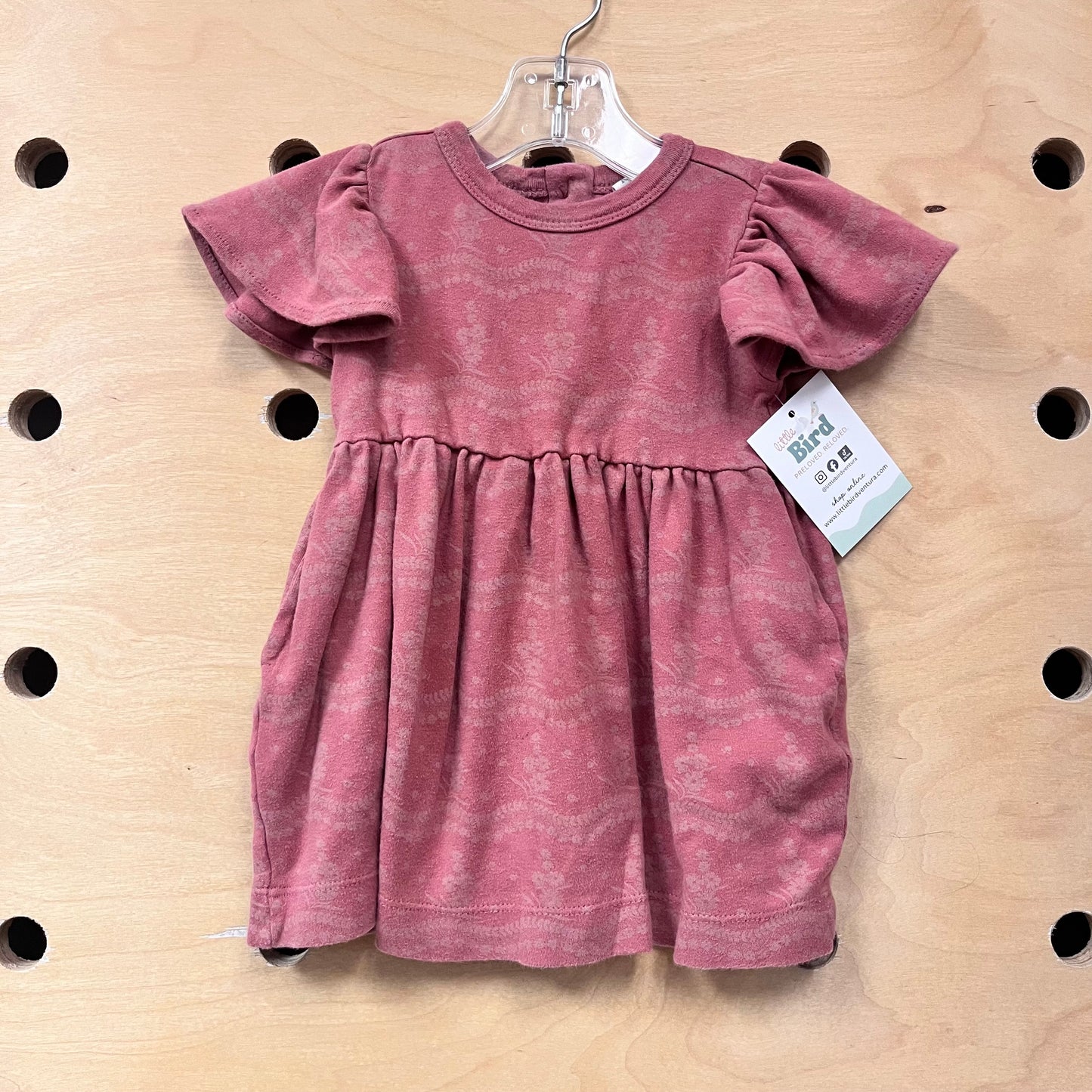 Organic Blush/Tan Floral Dress