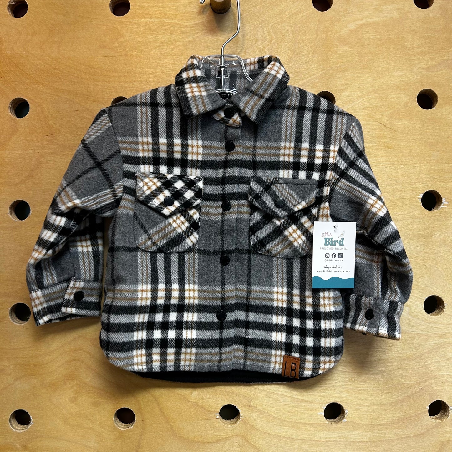 Grey/Brown Plaid Lined Flannel