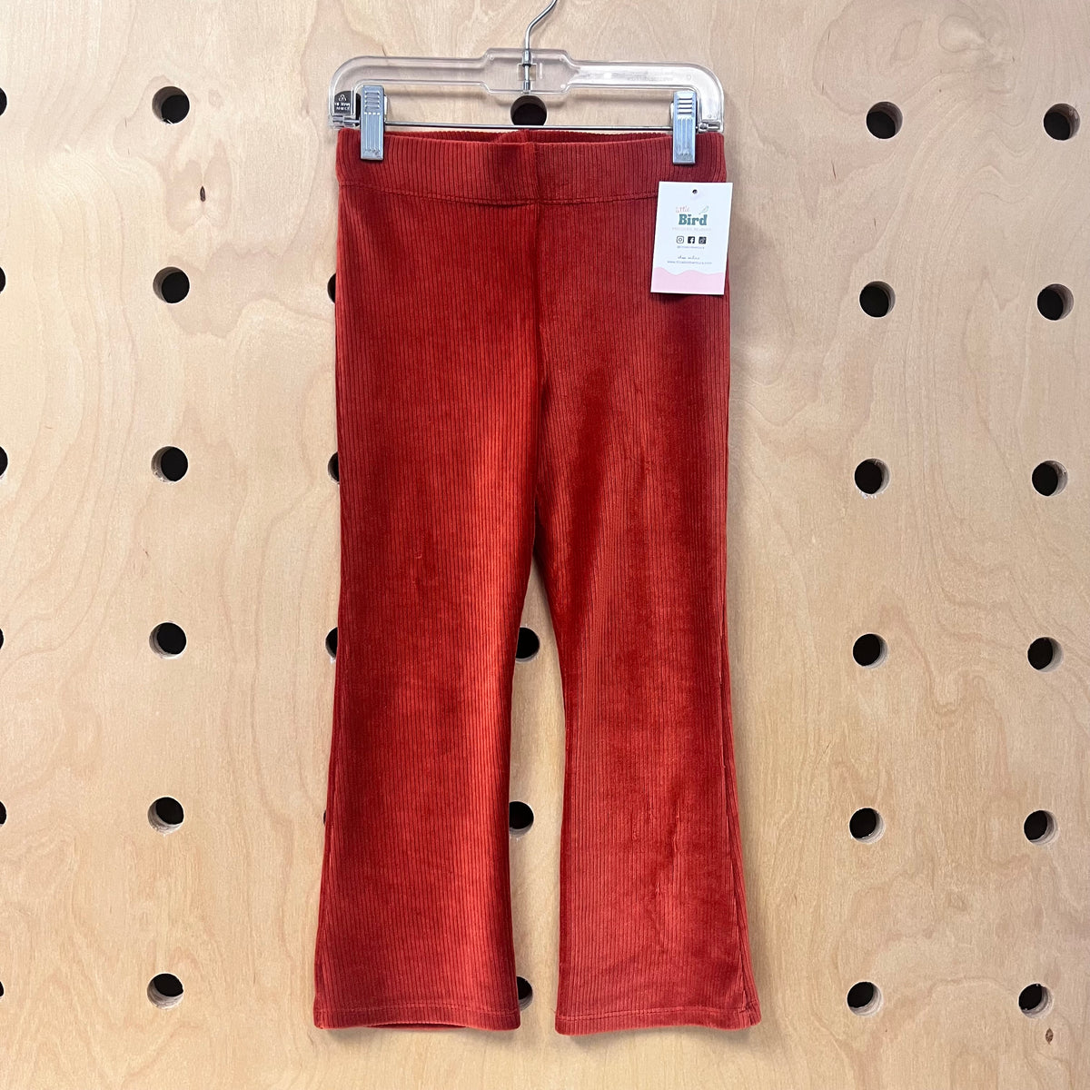 Rust Ribbed Fleece Leggings