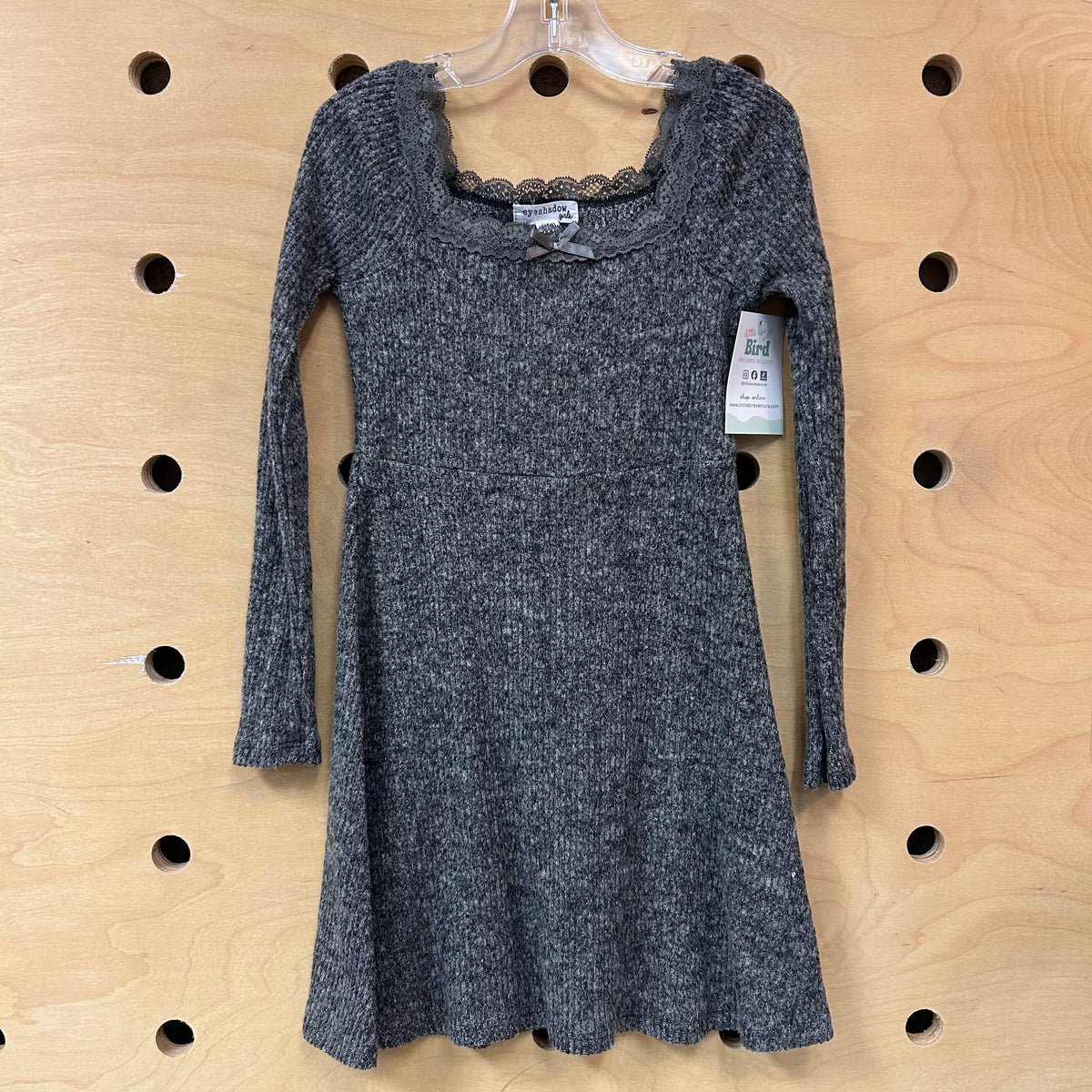 Grey Ribbed Soft Dress