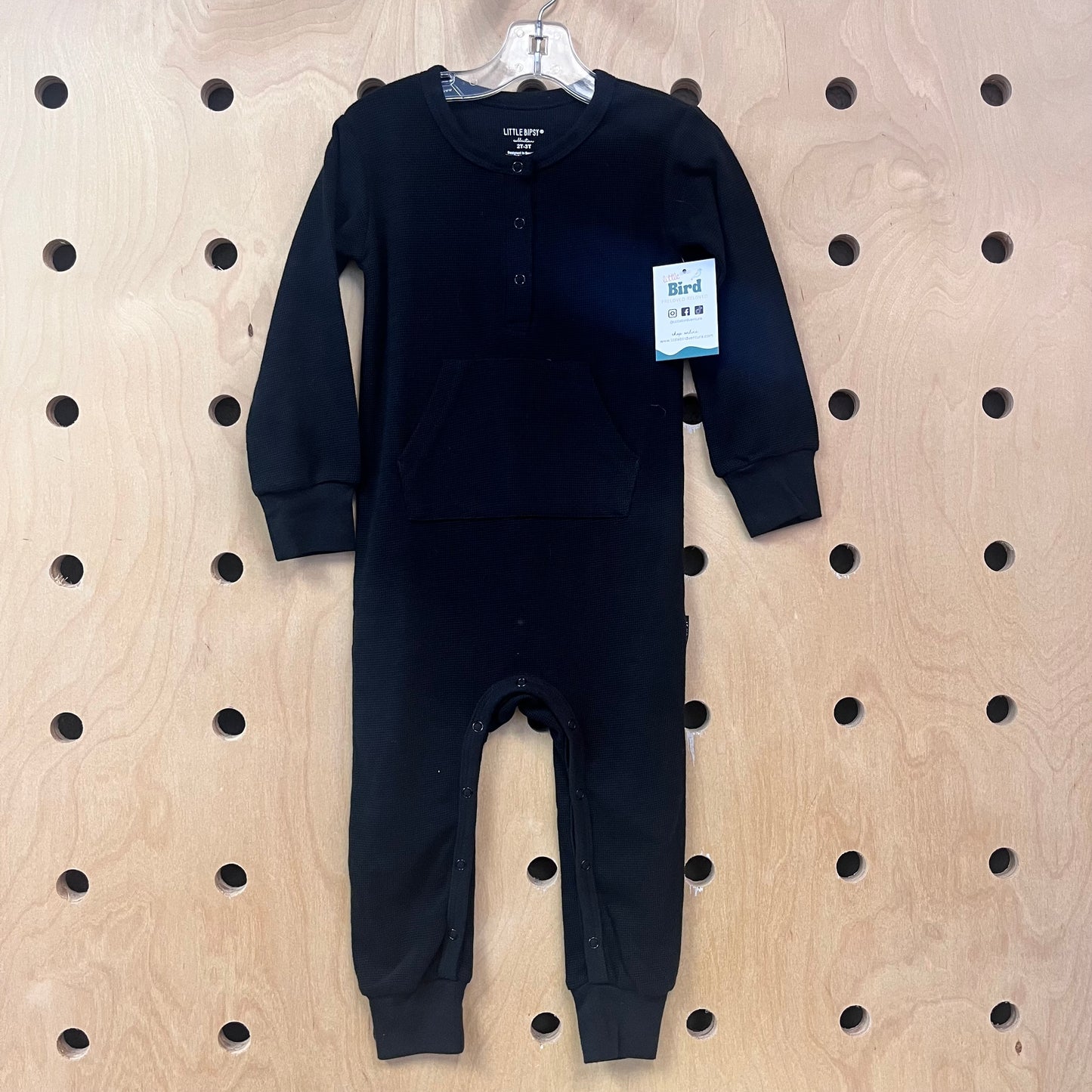 Black Thermal Snap Romper NEW!