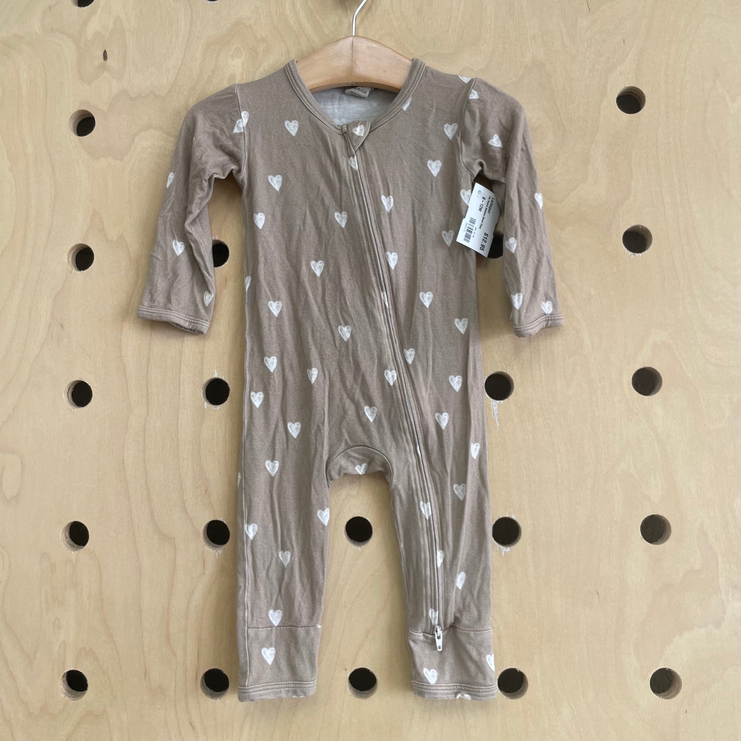 Tan Hearts Bamboo Blend Zippy