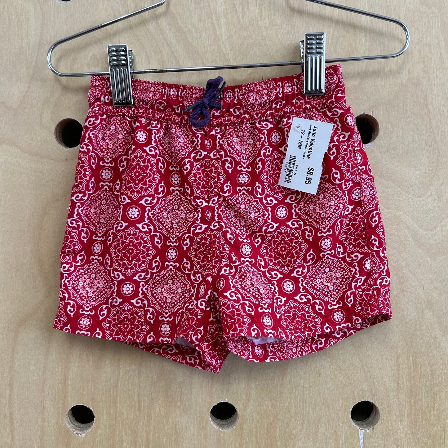 Red Bandana Swim Trunks