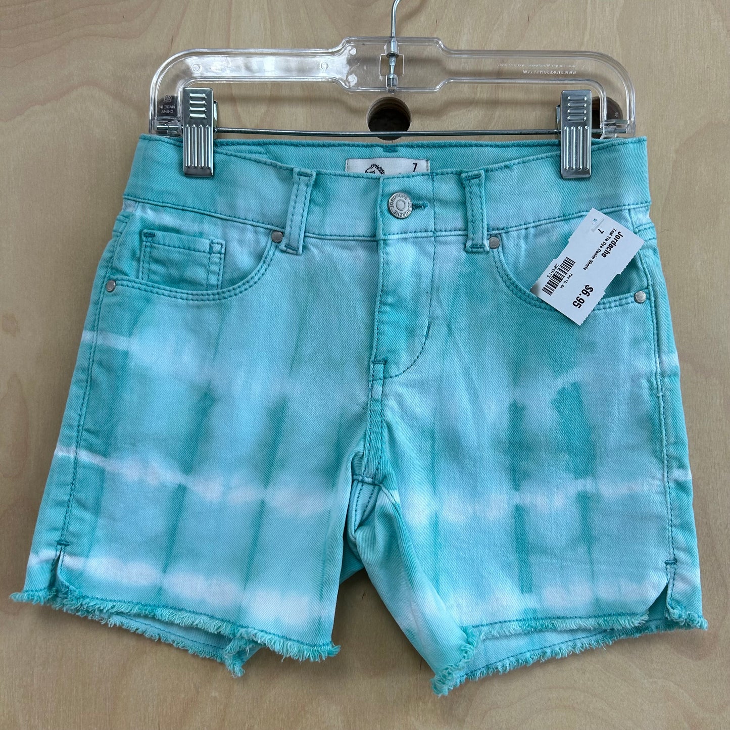 Teal Tie Dye Denim Shorts