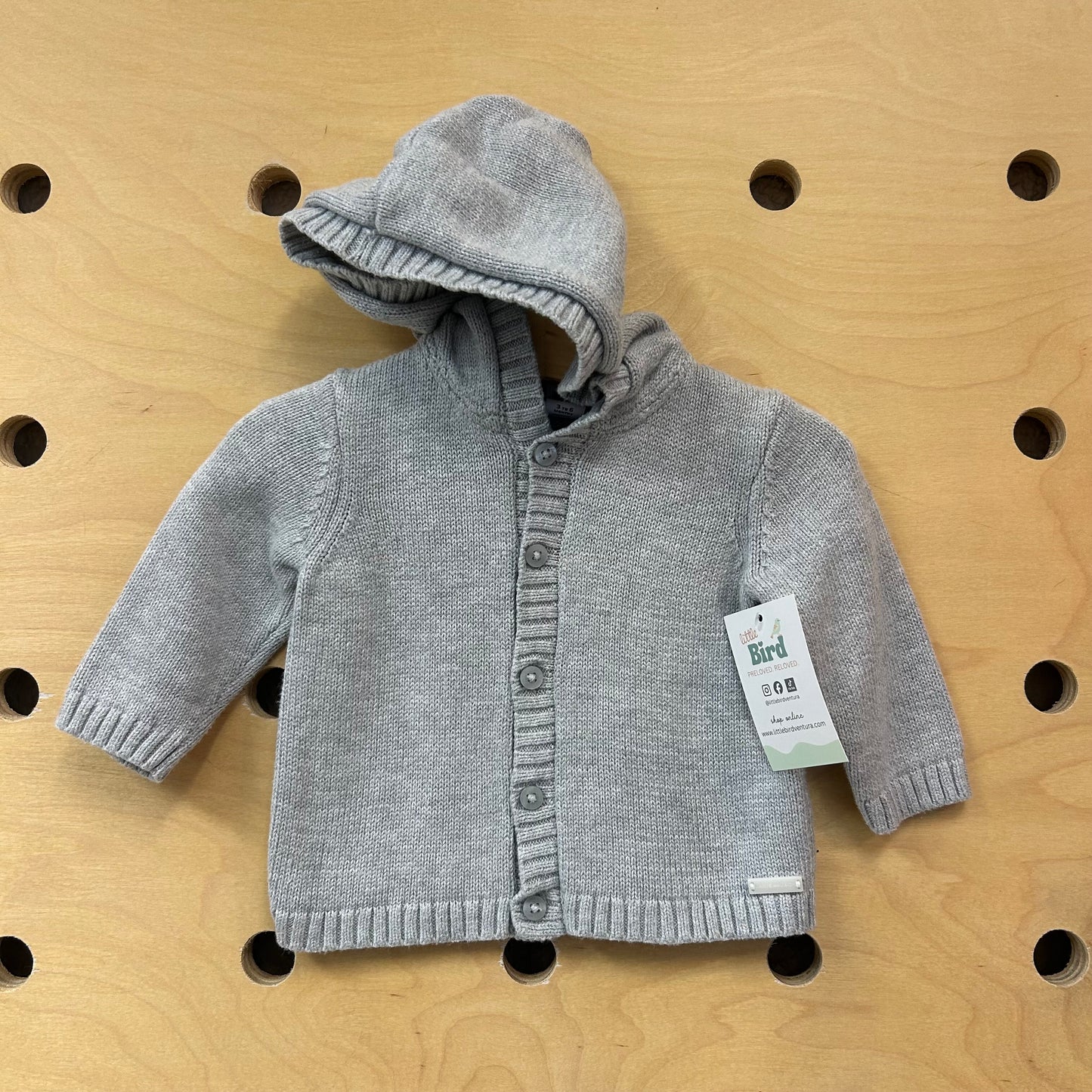 Grey Hoodie Cardigan