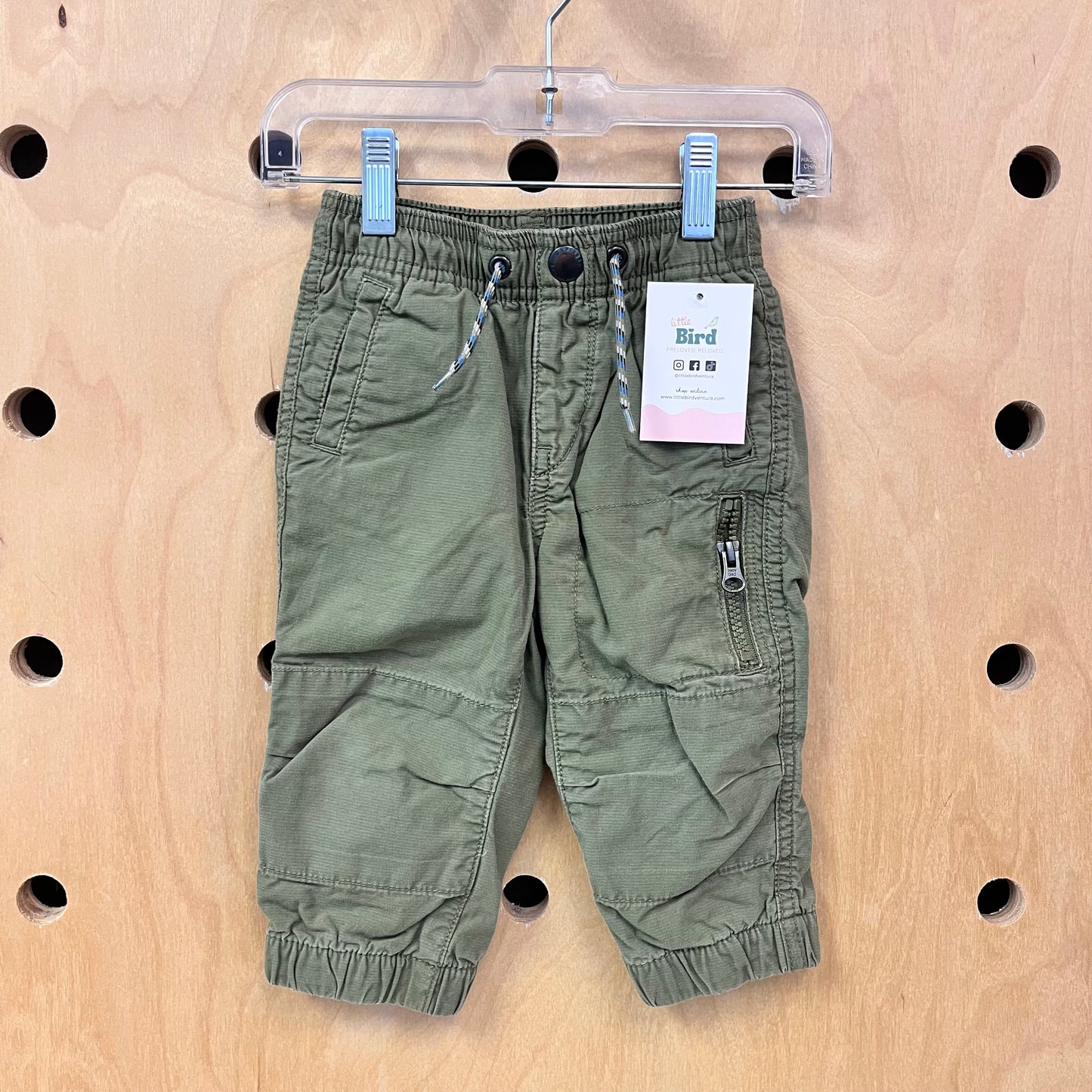 Lined Green Drawstring Joggers