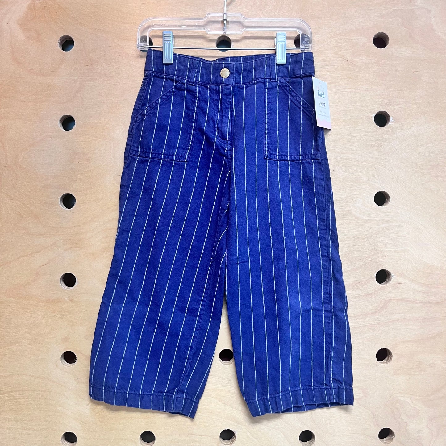 Navy/White Pinstripe Wide Pants