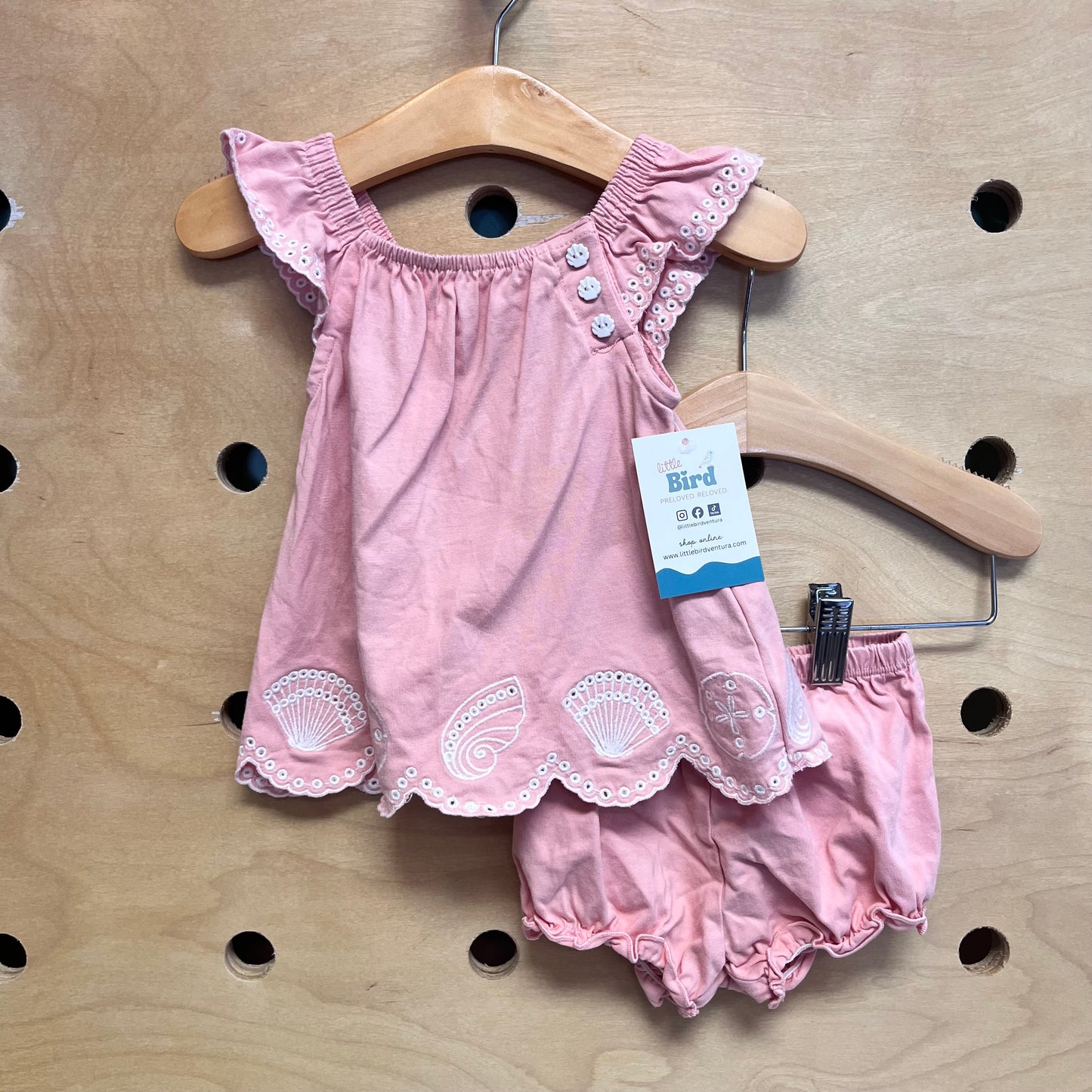 Pink Eyelet Seashell Outfit