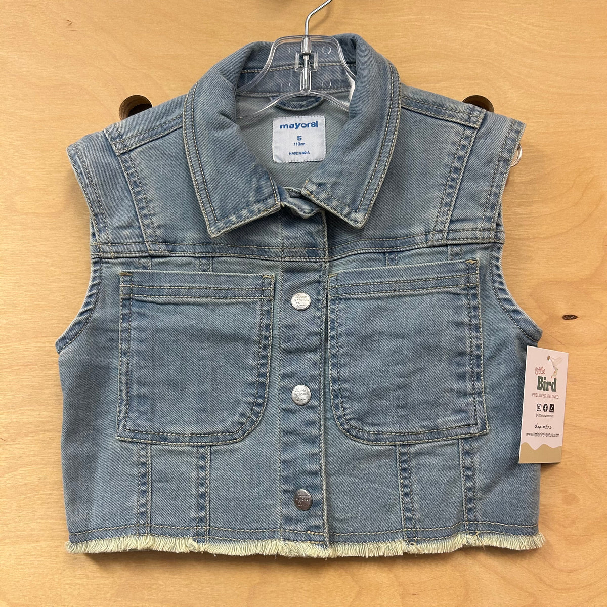 Soft Denim Snap Vest