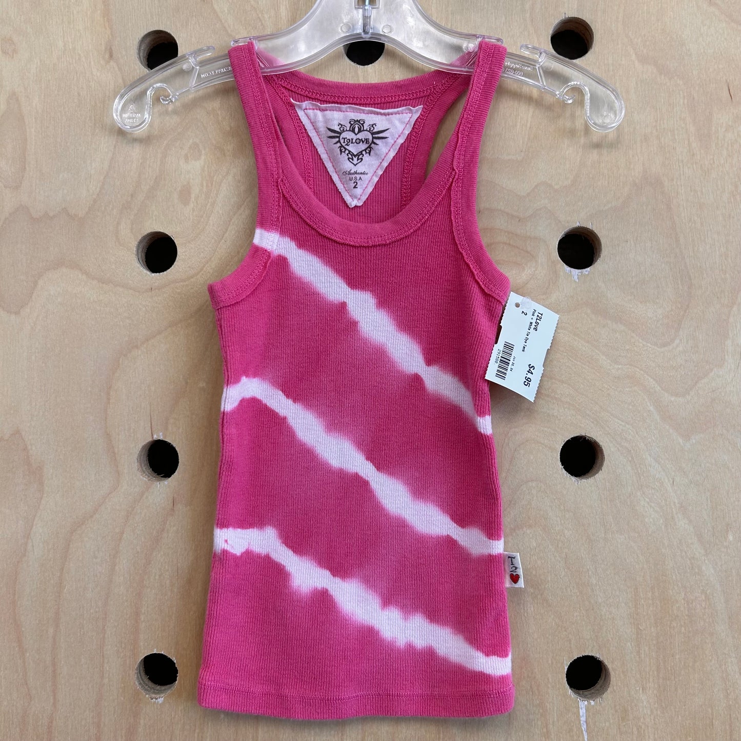 Pink + White Tie Dye Tank