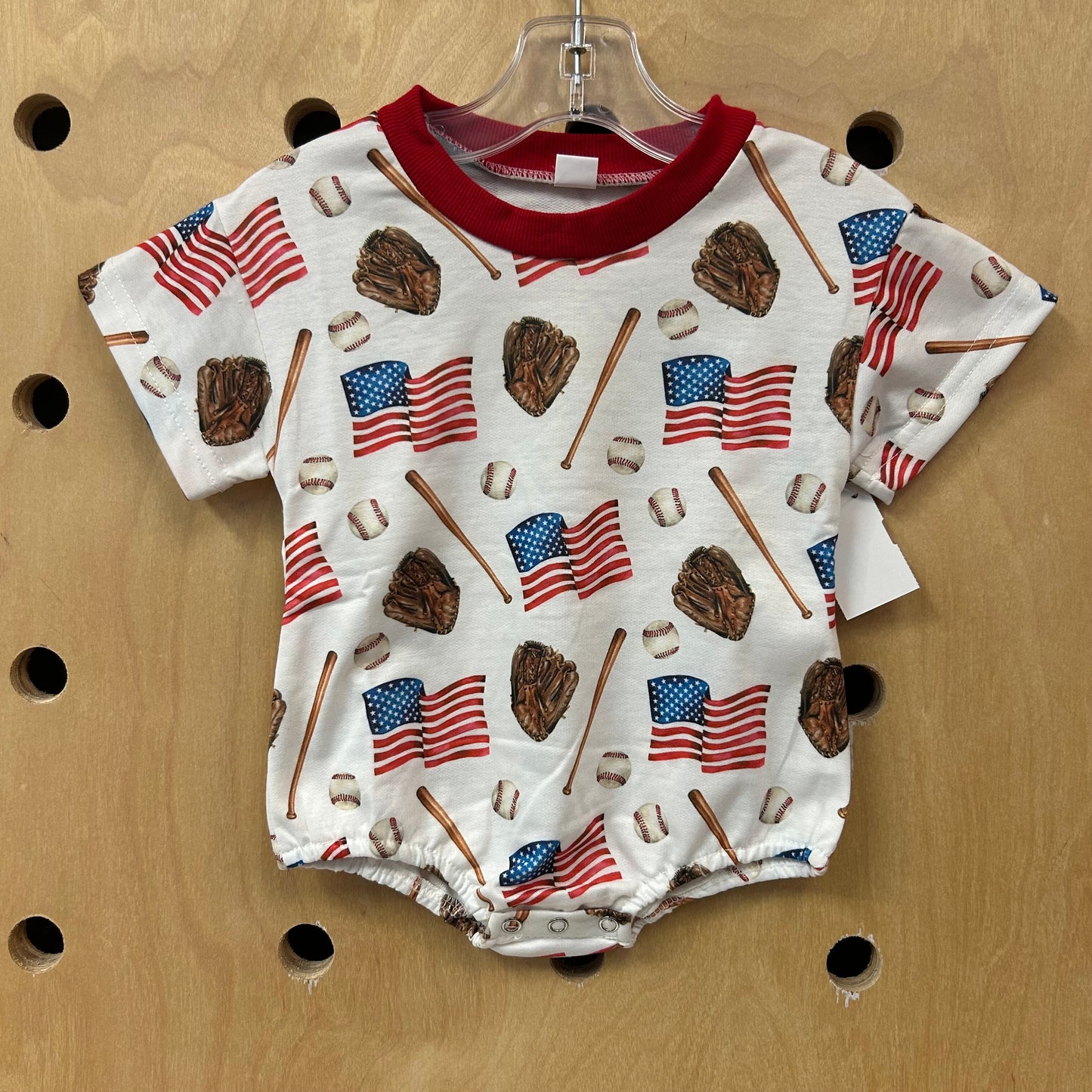 American Baseball Bubble Romper