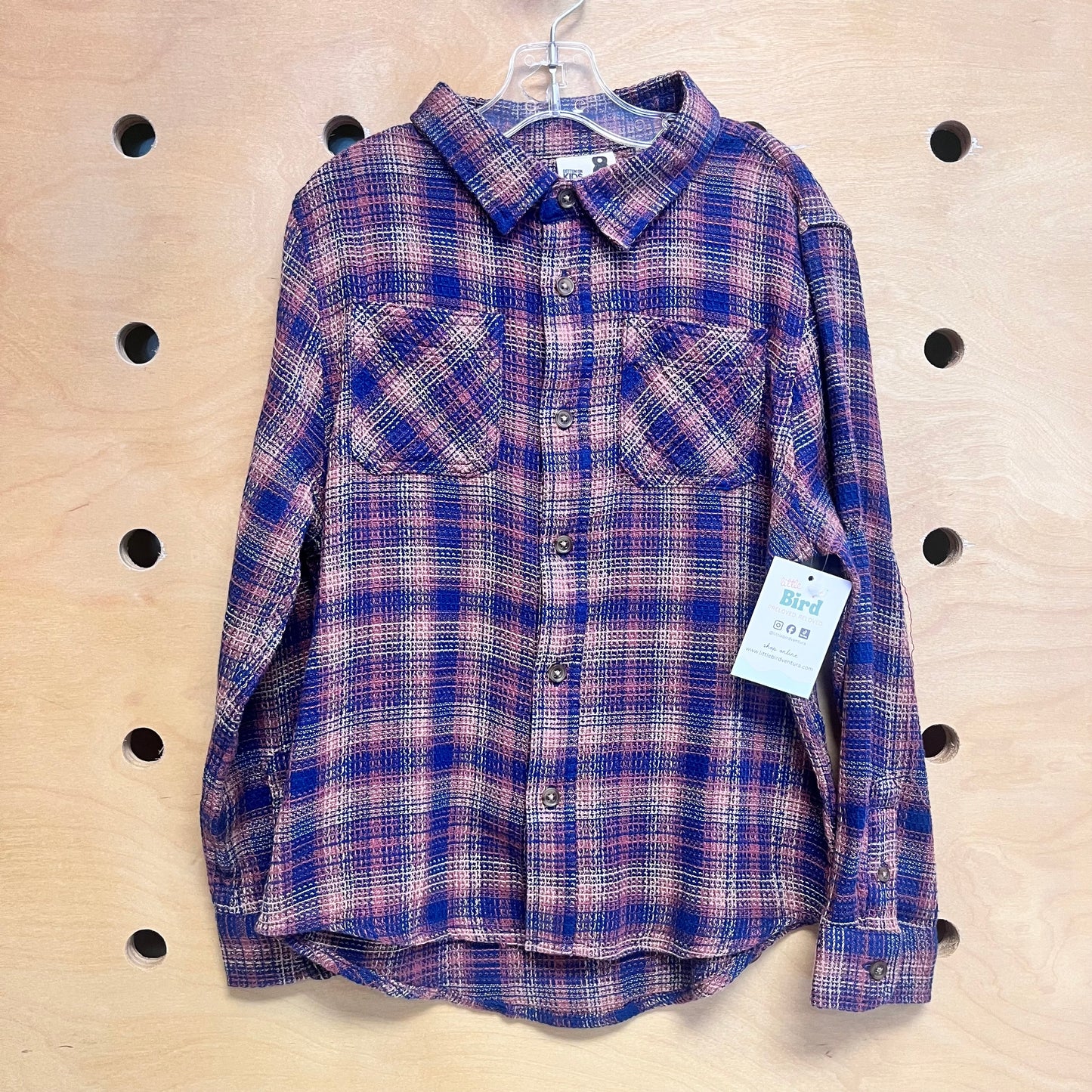 Blue/Pink Plaid Button Up Shirt