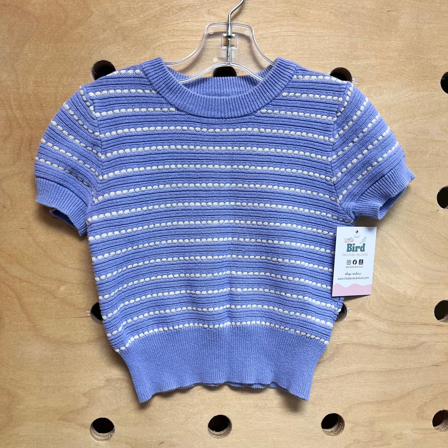 Lavender/White Dotted Knit Tee