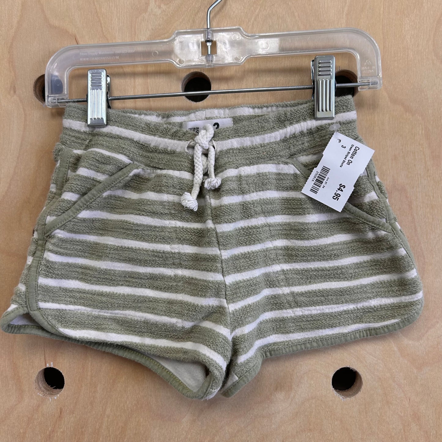 Green Striped Shorts
