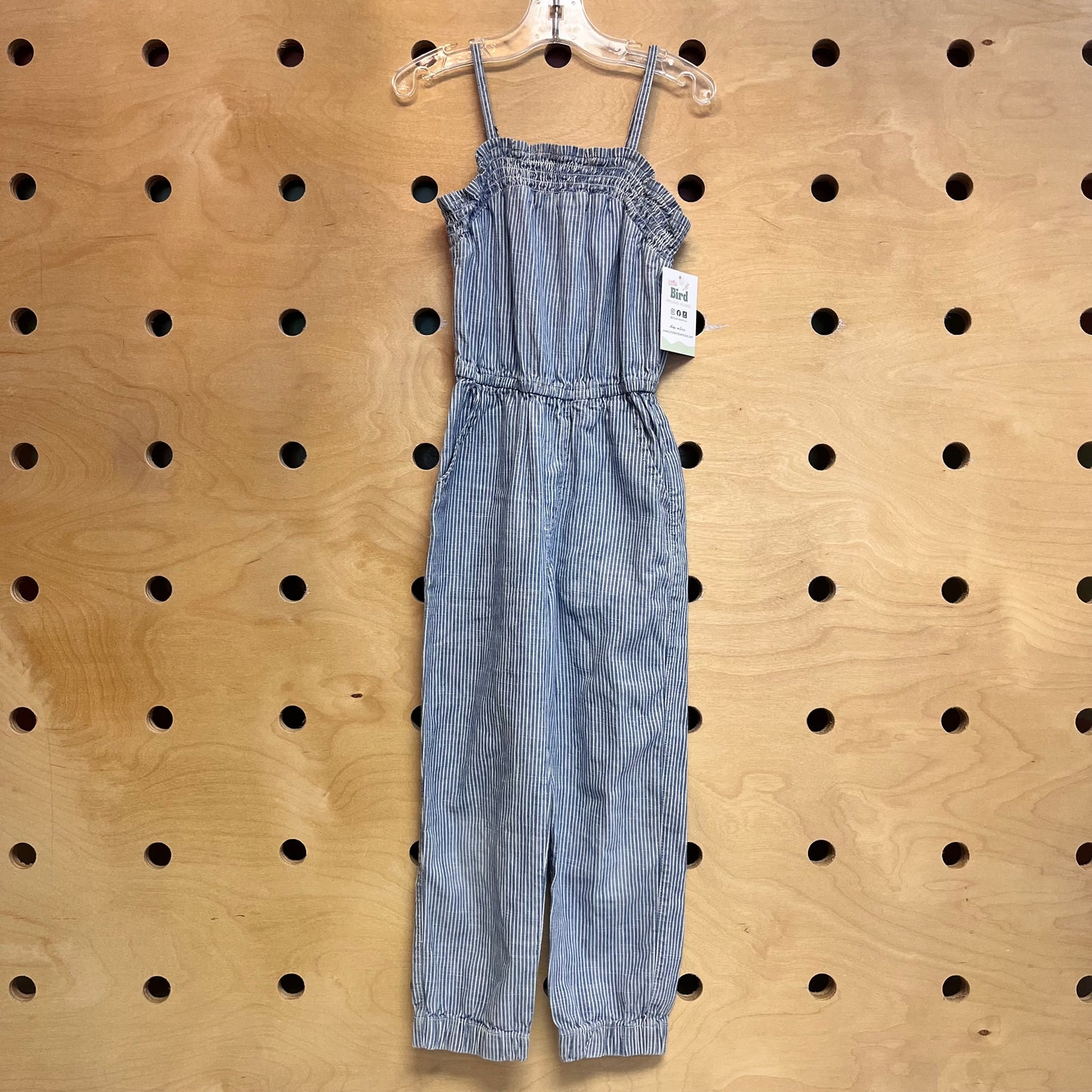 Blue/White Striped Romper
