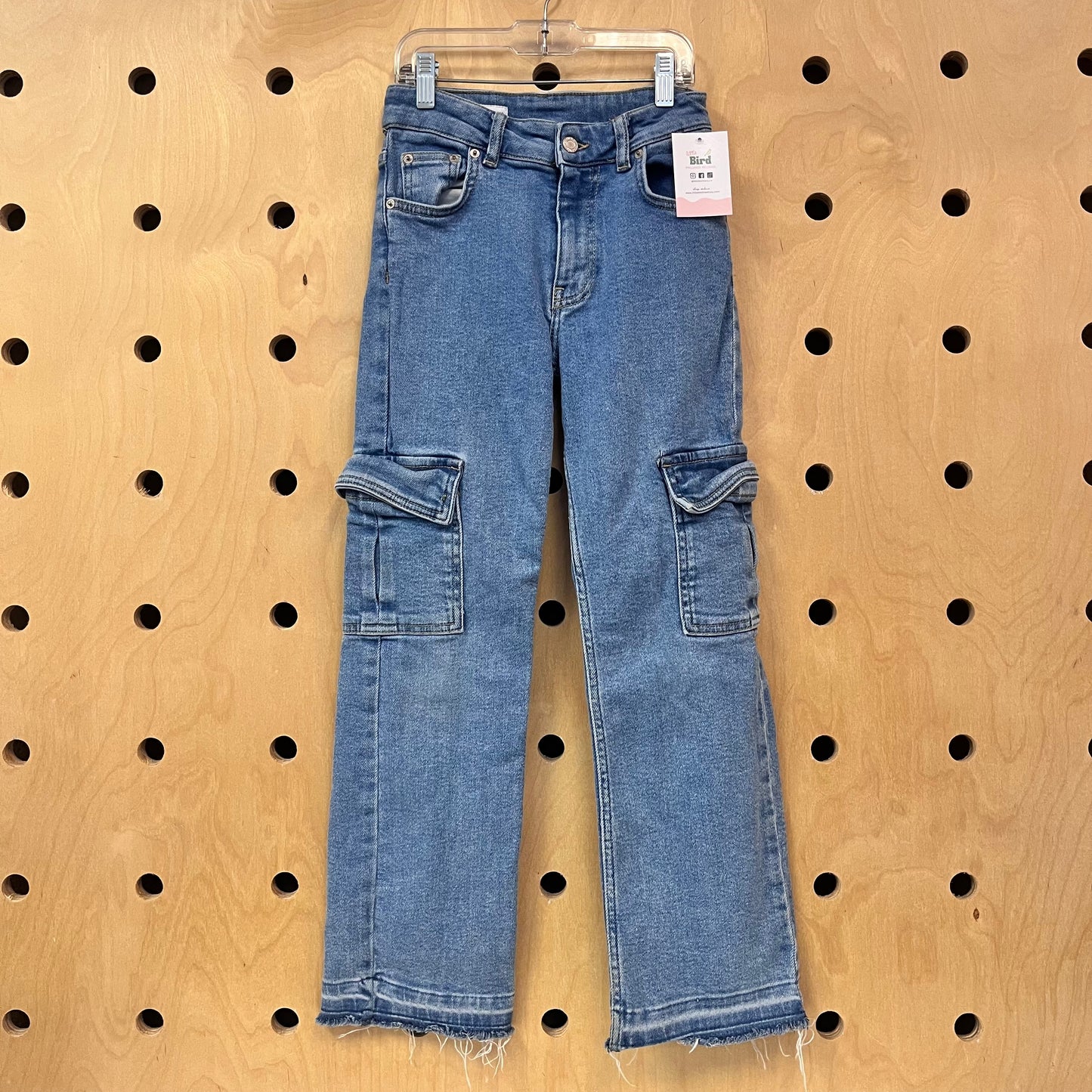 Raw Hem Cargo Denim
