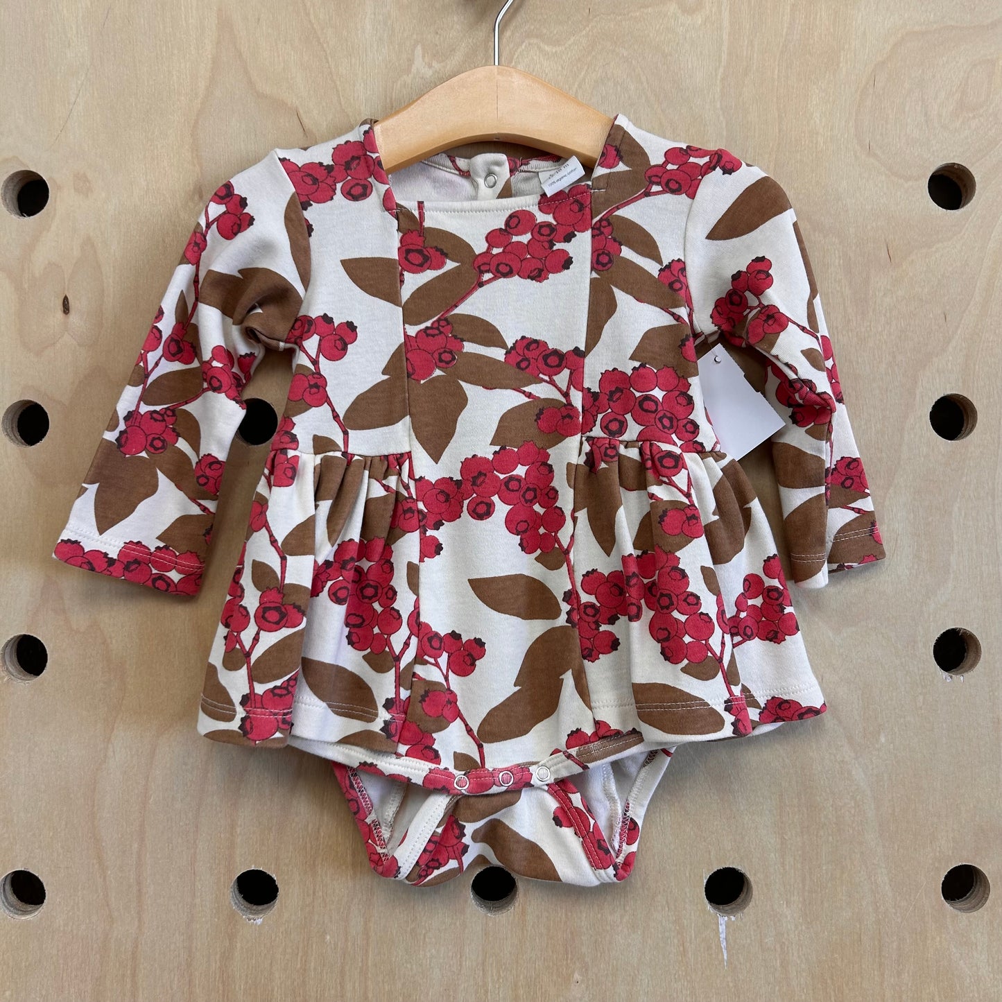 Tan Berries Skirted Bodysuit