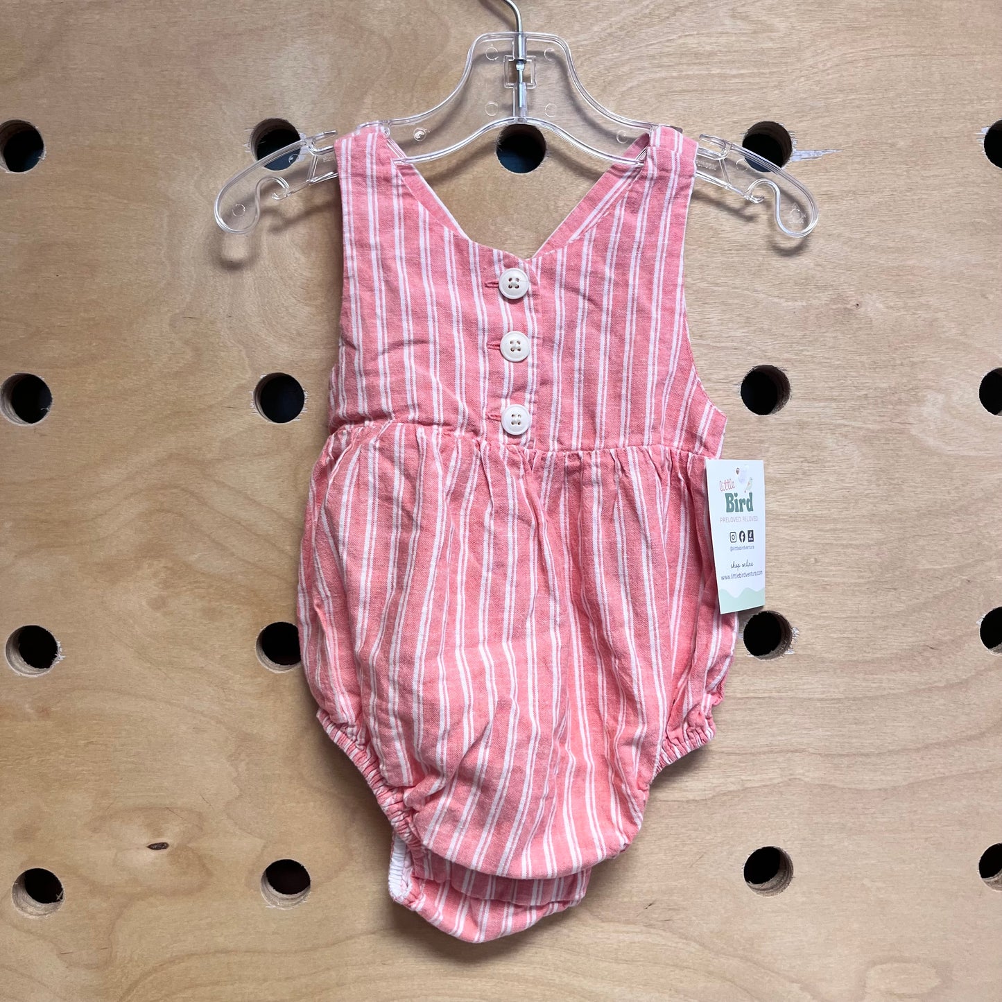 Orage/White Striped Romper