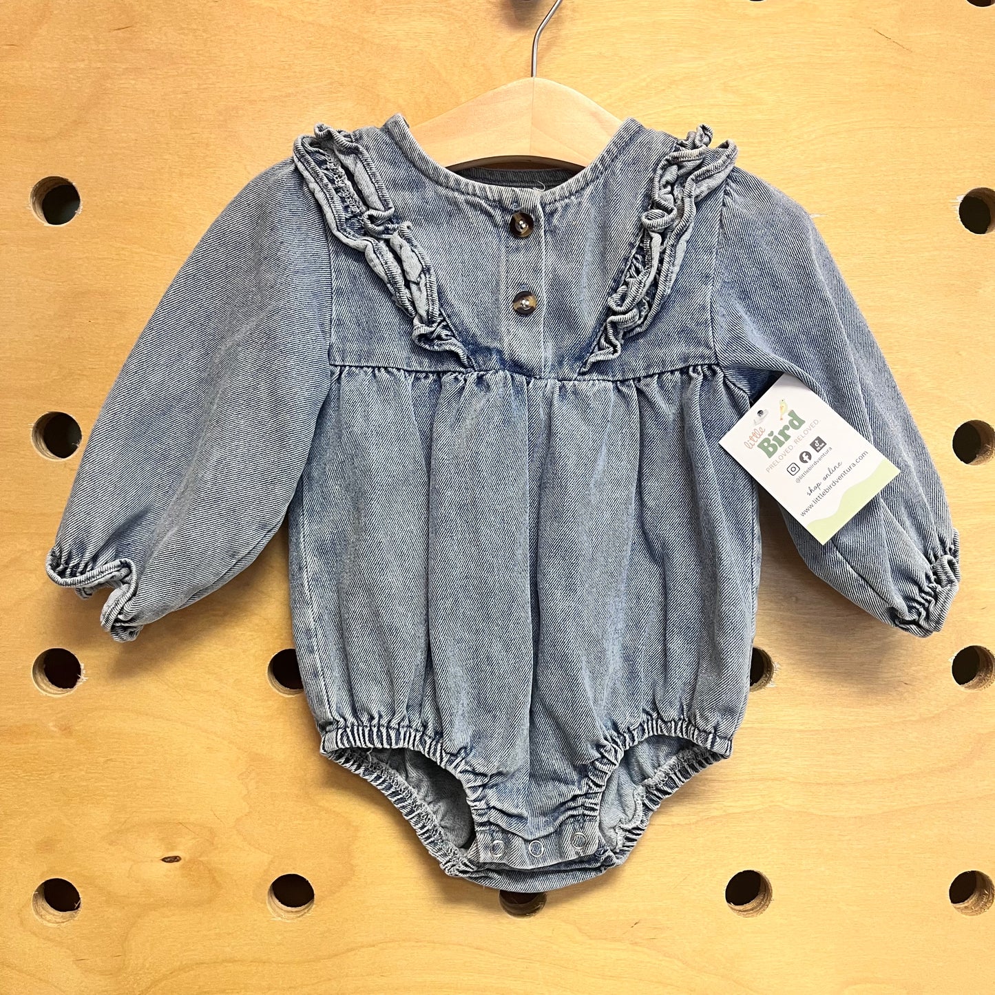 Soft Denim Bubble Romper