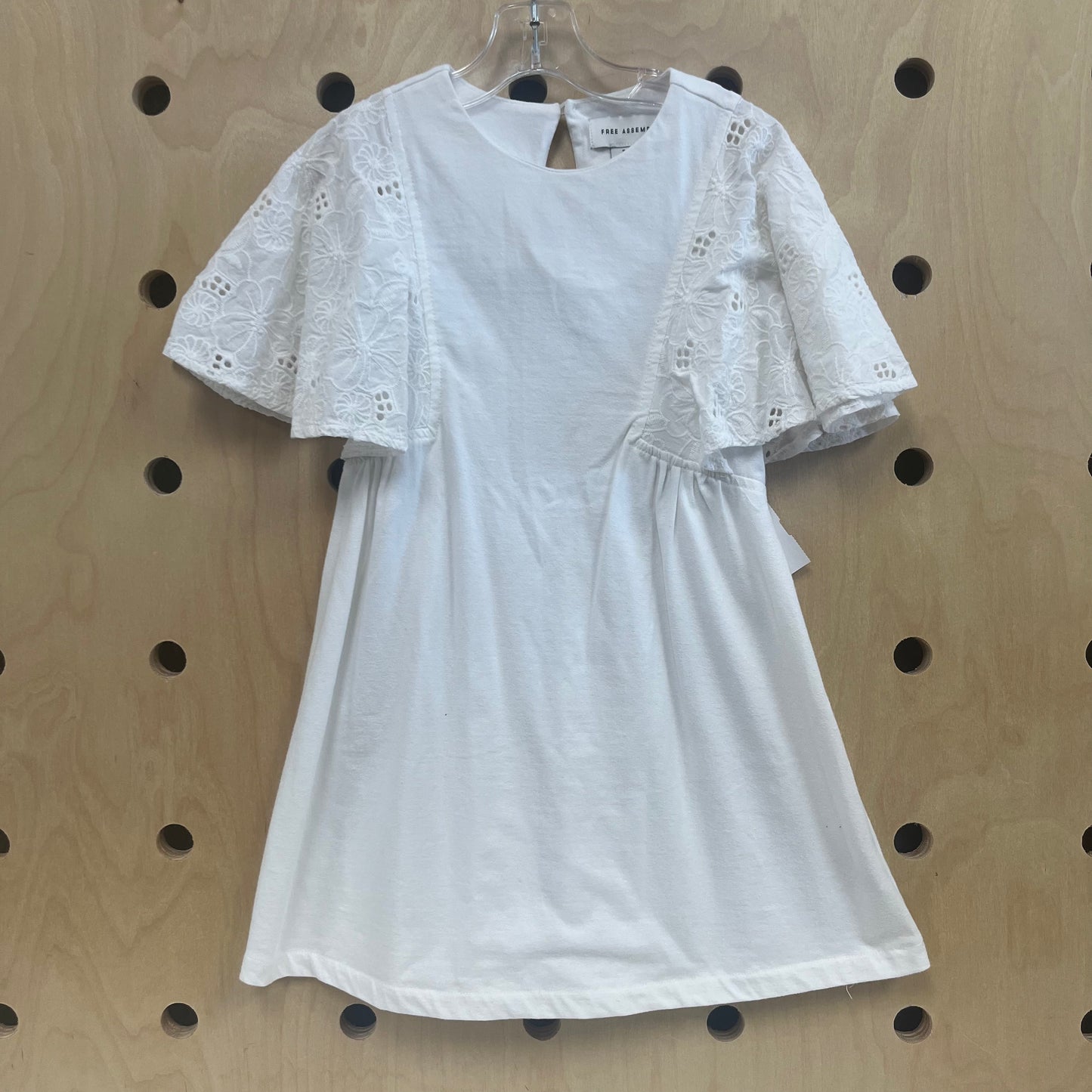 White Eyelet Sleeve Dress