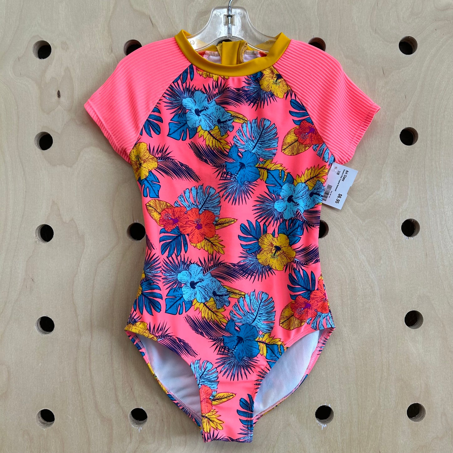 Electric Pink Tropical Swimsuit